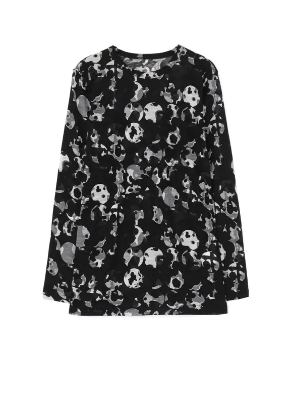 WOOL JERSEY DOT PRINT LONG SLEEVE T-SHIRT sold by Yohji Yamamoto