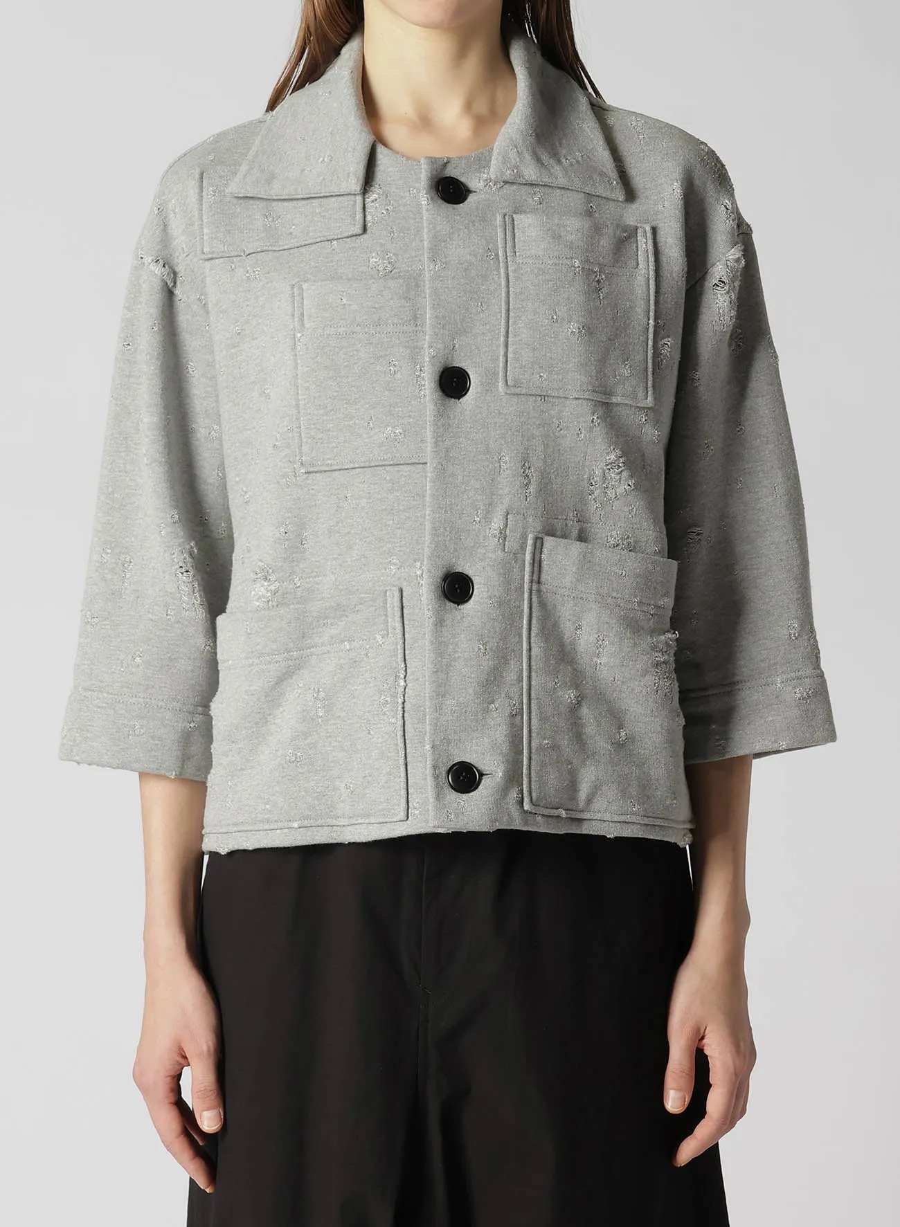 HOLED JQ FRENCH TERRY POCKET JACKET sold by Yohji Yamamoto product image thumbnail 4