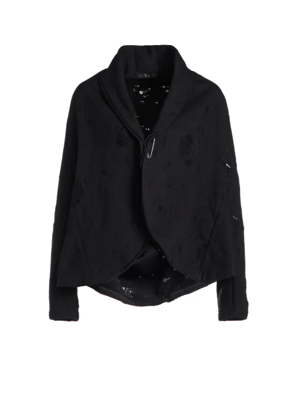 HOLED JQ FRENCH TERRY CARDIGAN made by Yohji Yamamoto