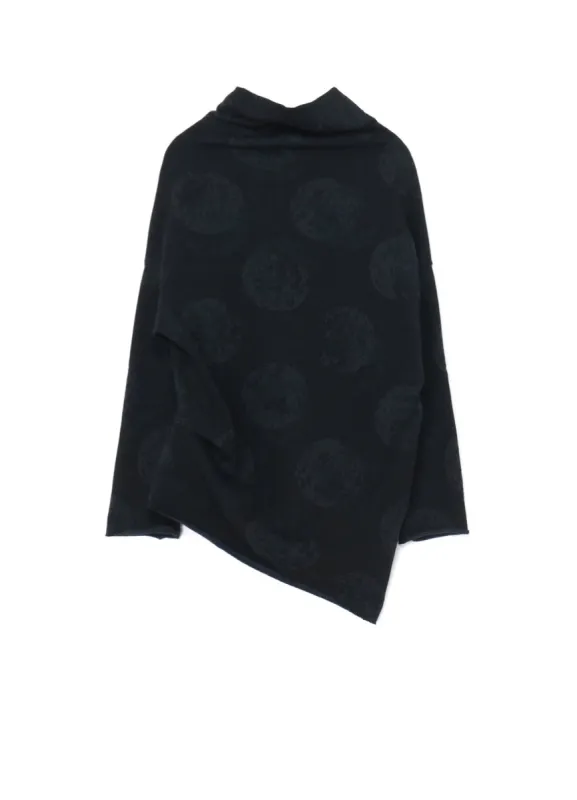 COTTON JERSEY ASYMMETRY LONG SLEEVE DOT T-SHIRT sold by Yohji Yamamoto