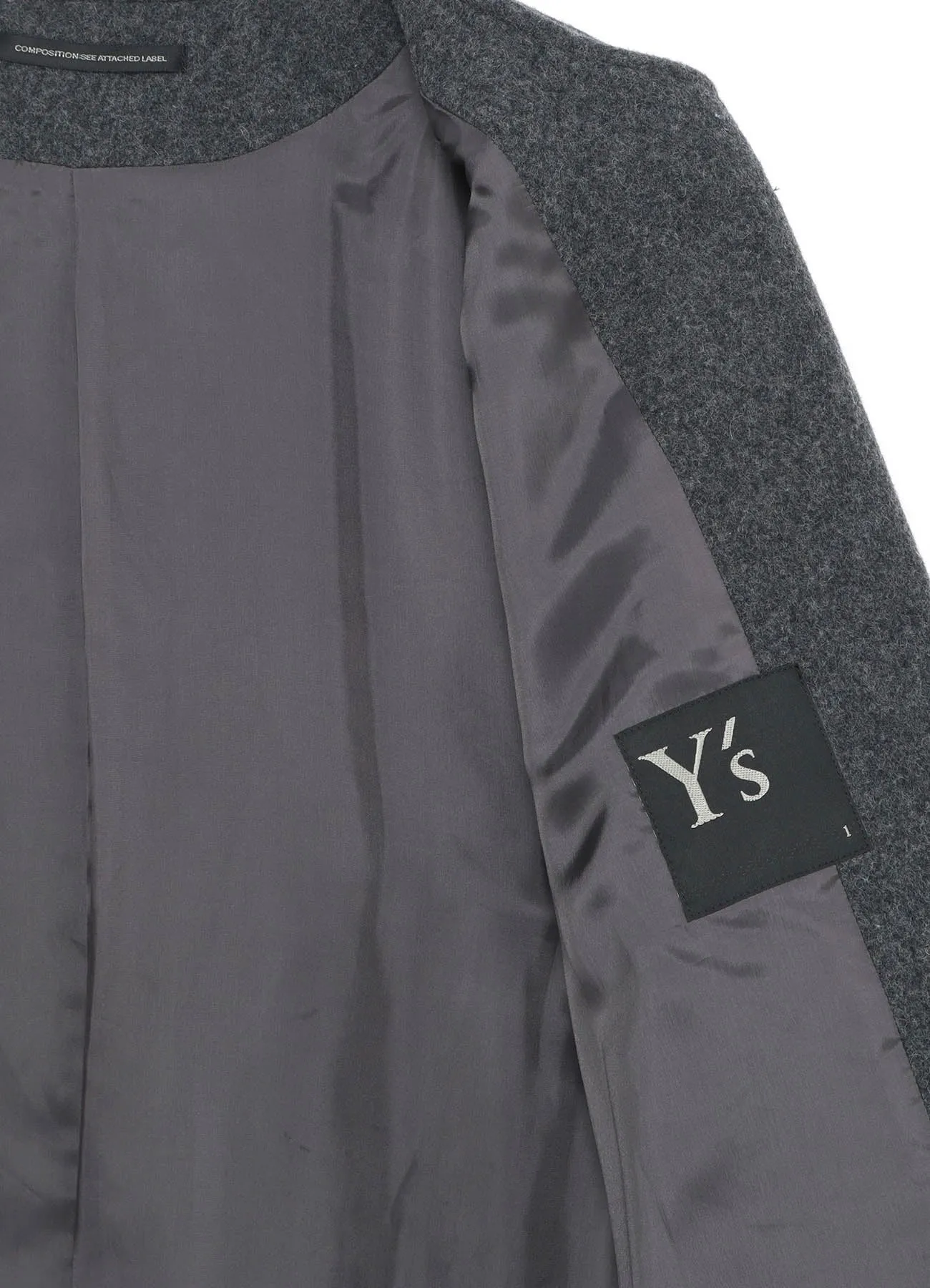 AIRY MOSSER COLLARLESS COAT sold by Yohji Yamamoto product image thumbnail 4