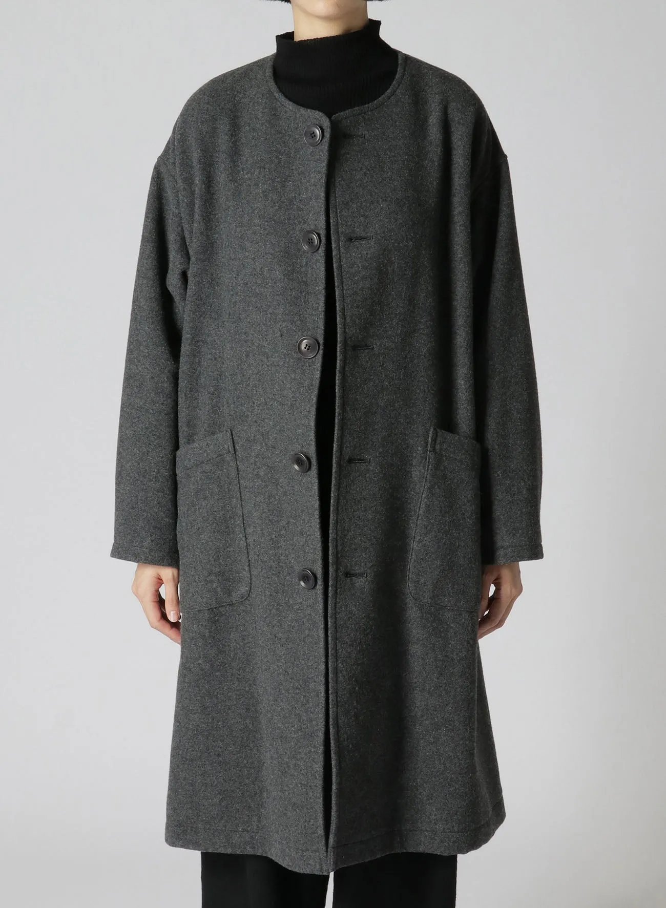 AIRY MOSSER COLLARLESS COAT sold by Yohji Yamamoto product image thumbnail 5
