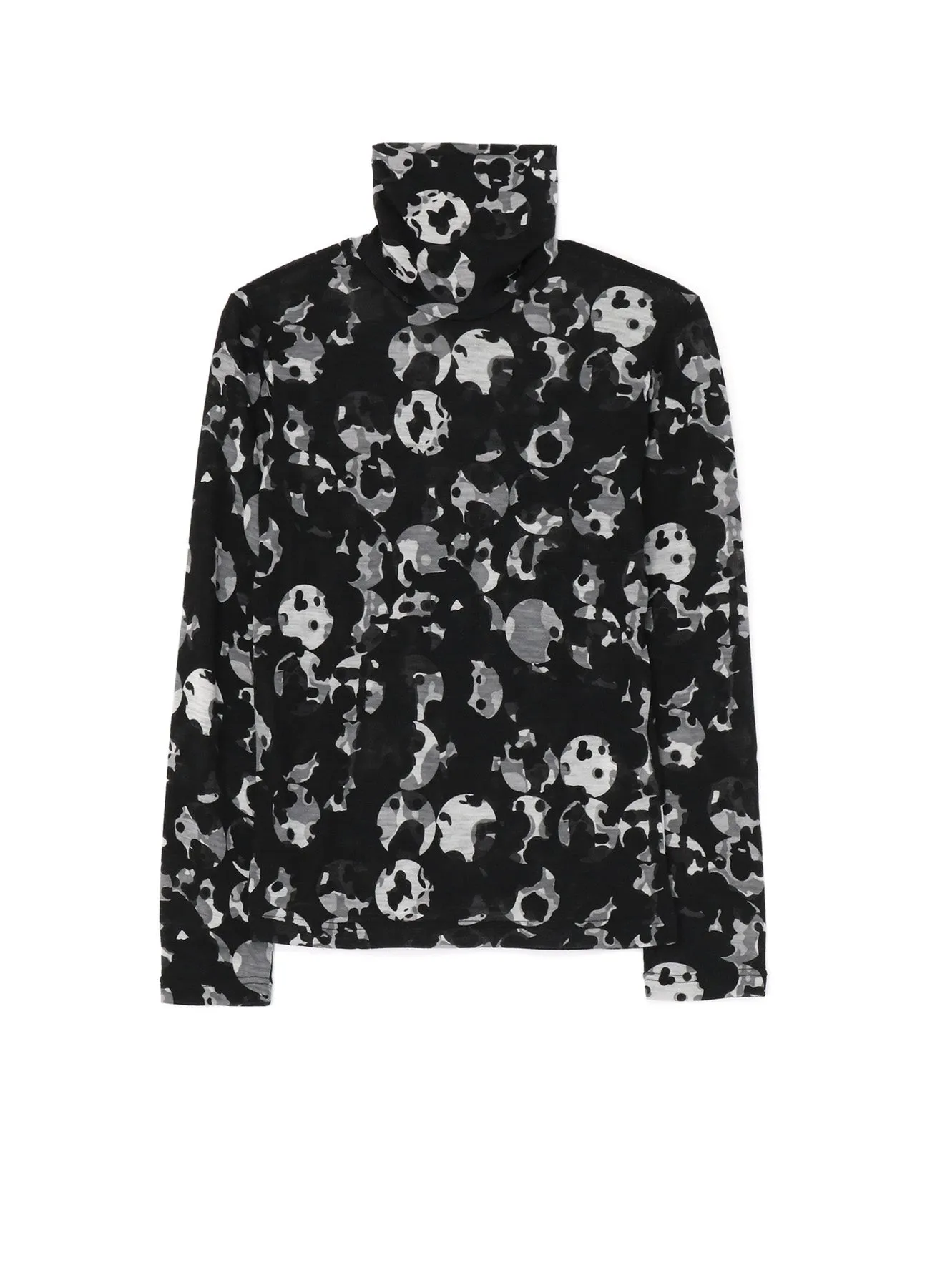 WOOL JERSEY DOT PRINT LONG SLEEVE TURTLENECK sold by Yohji Yamamoto