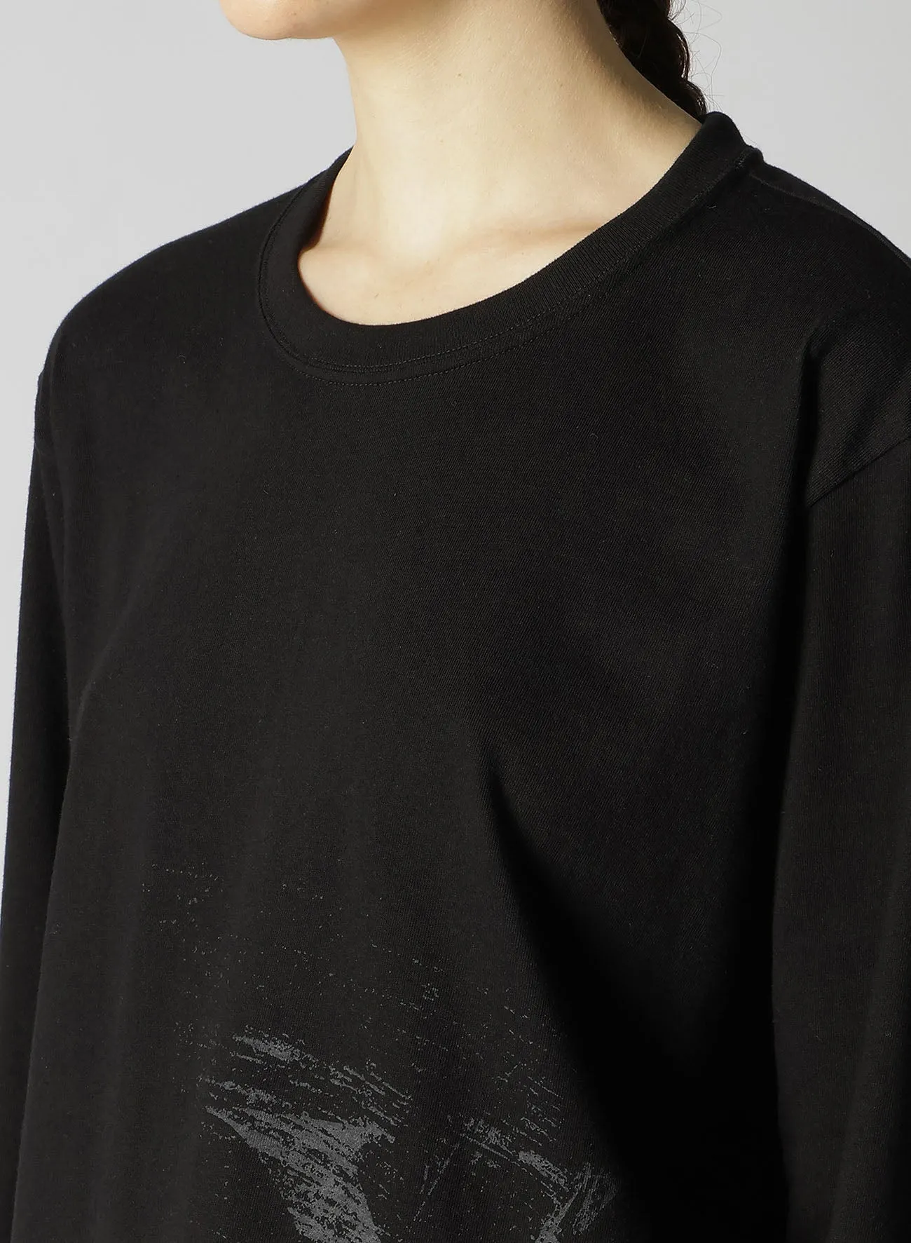 COTTON JERSEY LONG SLEEVE Y'S LOGO T sold by Yohji Yamamoto product image thumbnail 5