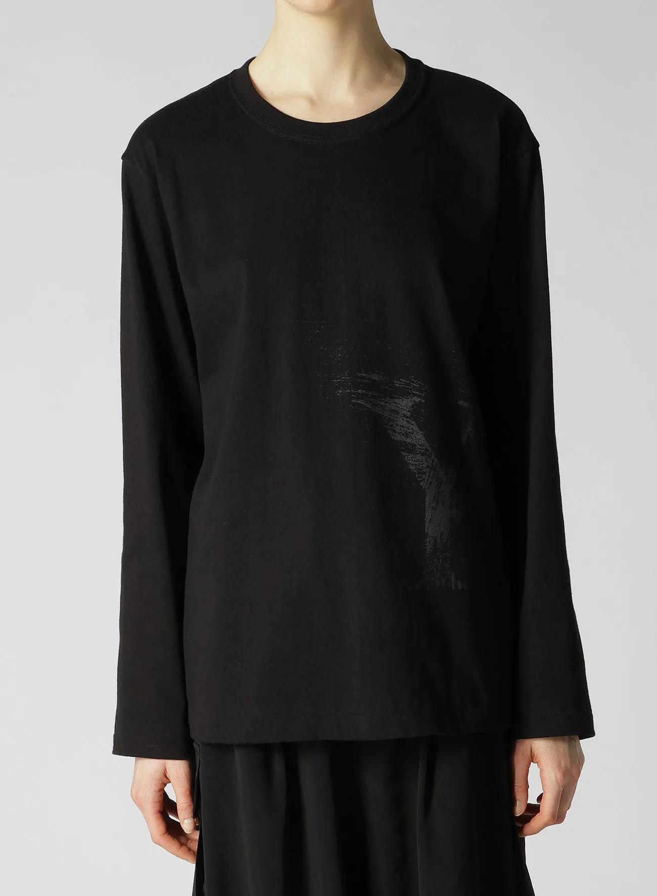 COTTON JERSEY LONG SLEEVE Y'S LOGO T sold by Yohji Yamamoto product image thumbnail 4