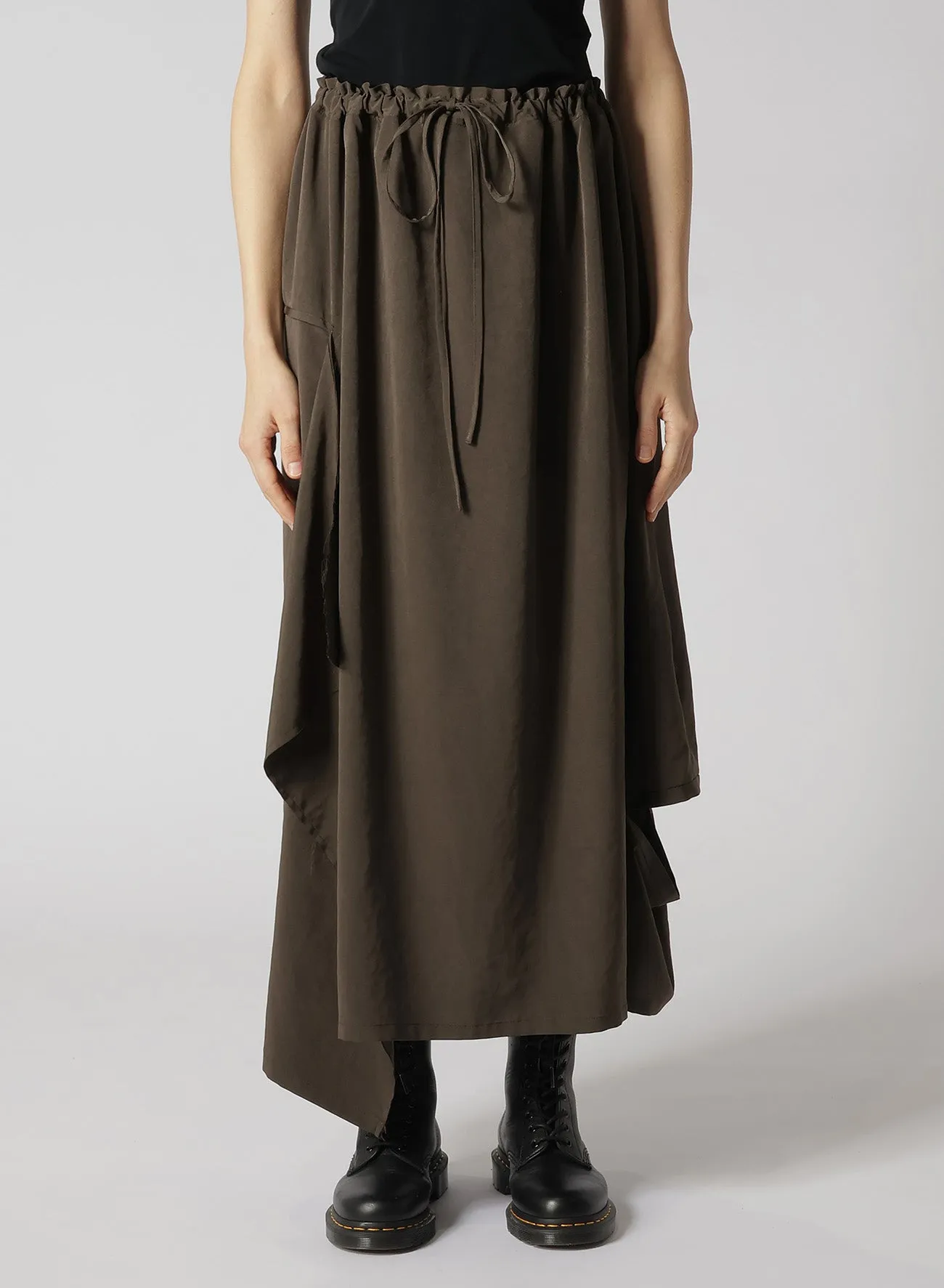 CREPE de CHINE RIGHT DRAPE SKIRT sold by Yohji Yamamoto product image thumbnail 4