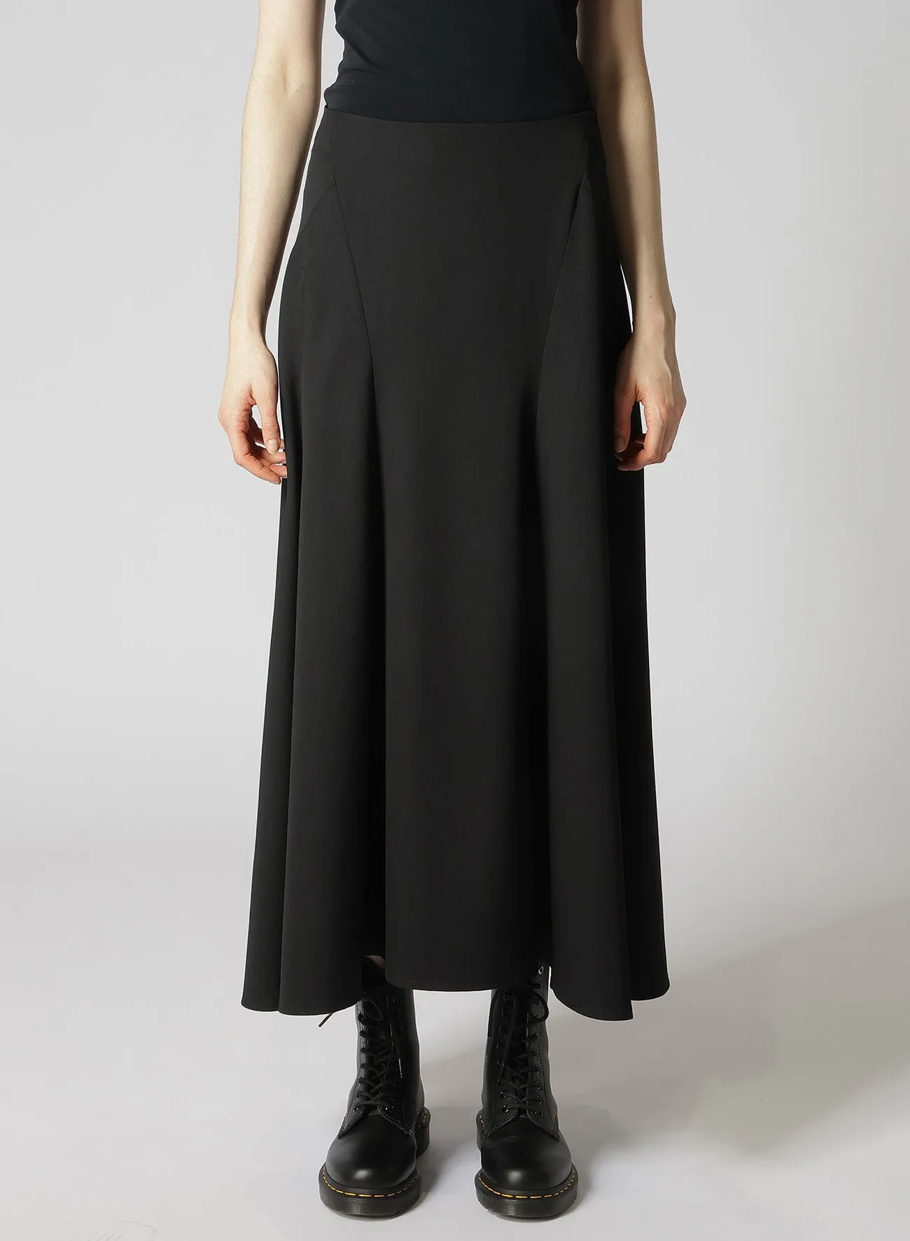 WOOL GABARDINE PANEL FLARE SKIRT sold by Yohji Yamamoto product image thumbnail 4