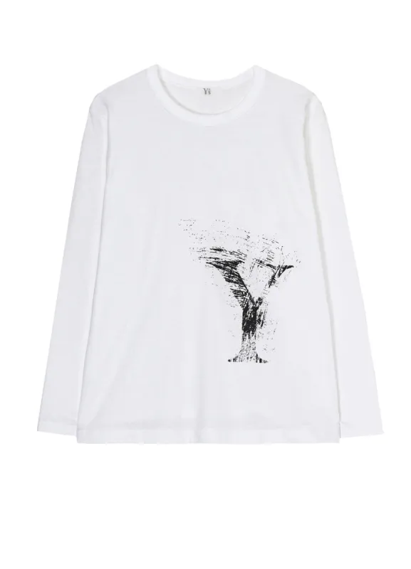 COTTON JERSEY LONG SLEEVE Y'S LOGO T sold by Yohji Yamamoto