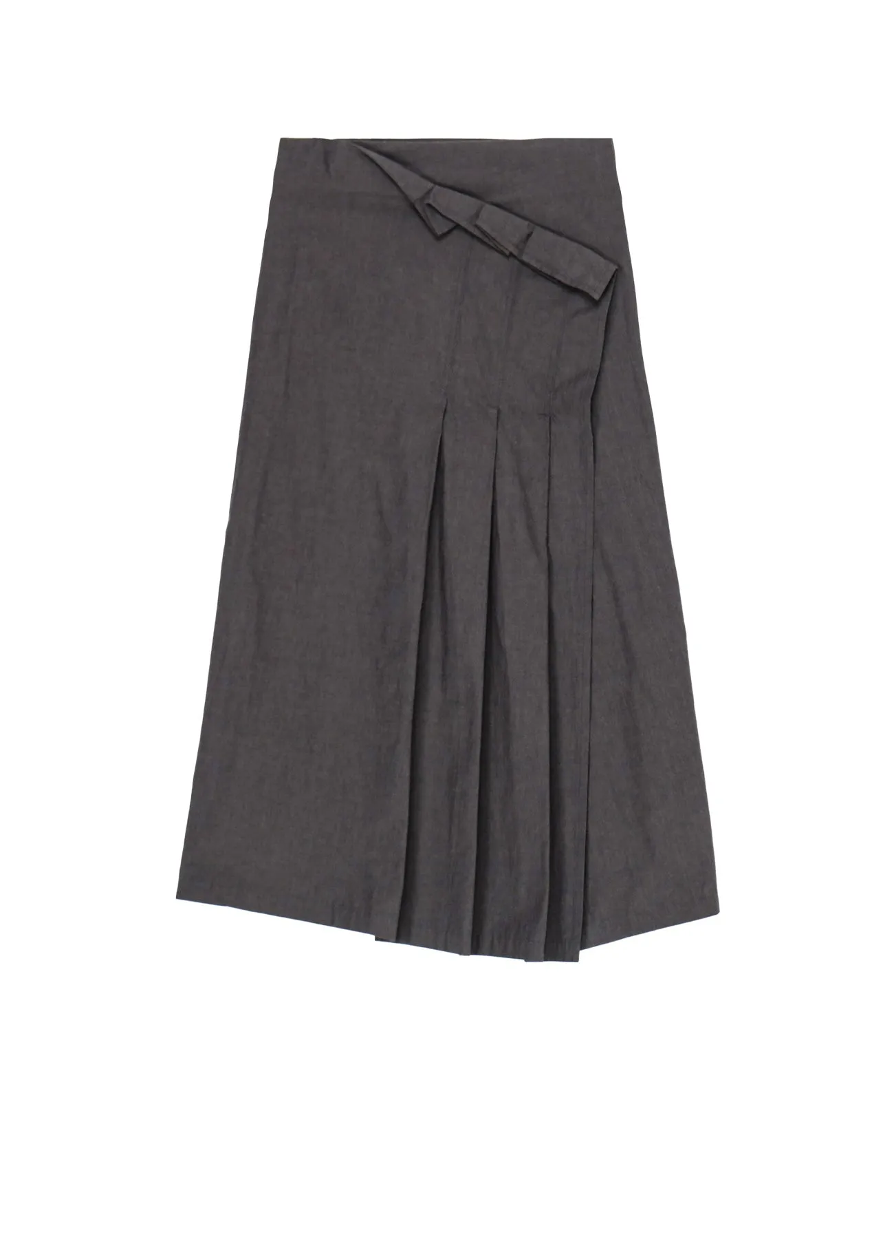 COTTON CHAMBRAY PLEATED WRAP SKIRT sold by Yohji Yamamoto