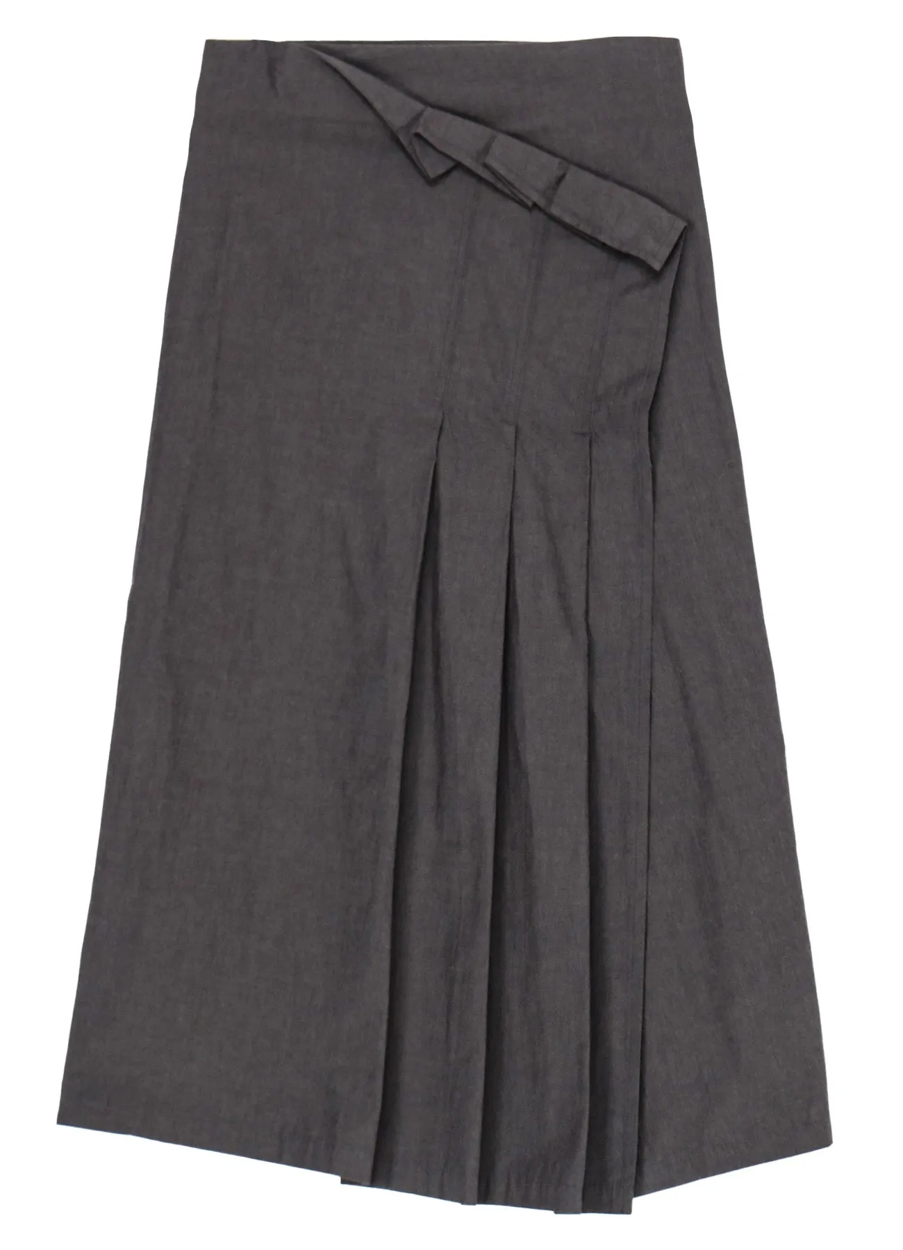 COTTON CHAMBRAY PLEATED WRAP SKIRT sold by Yohji Yamamoto product image thumbnail 2