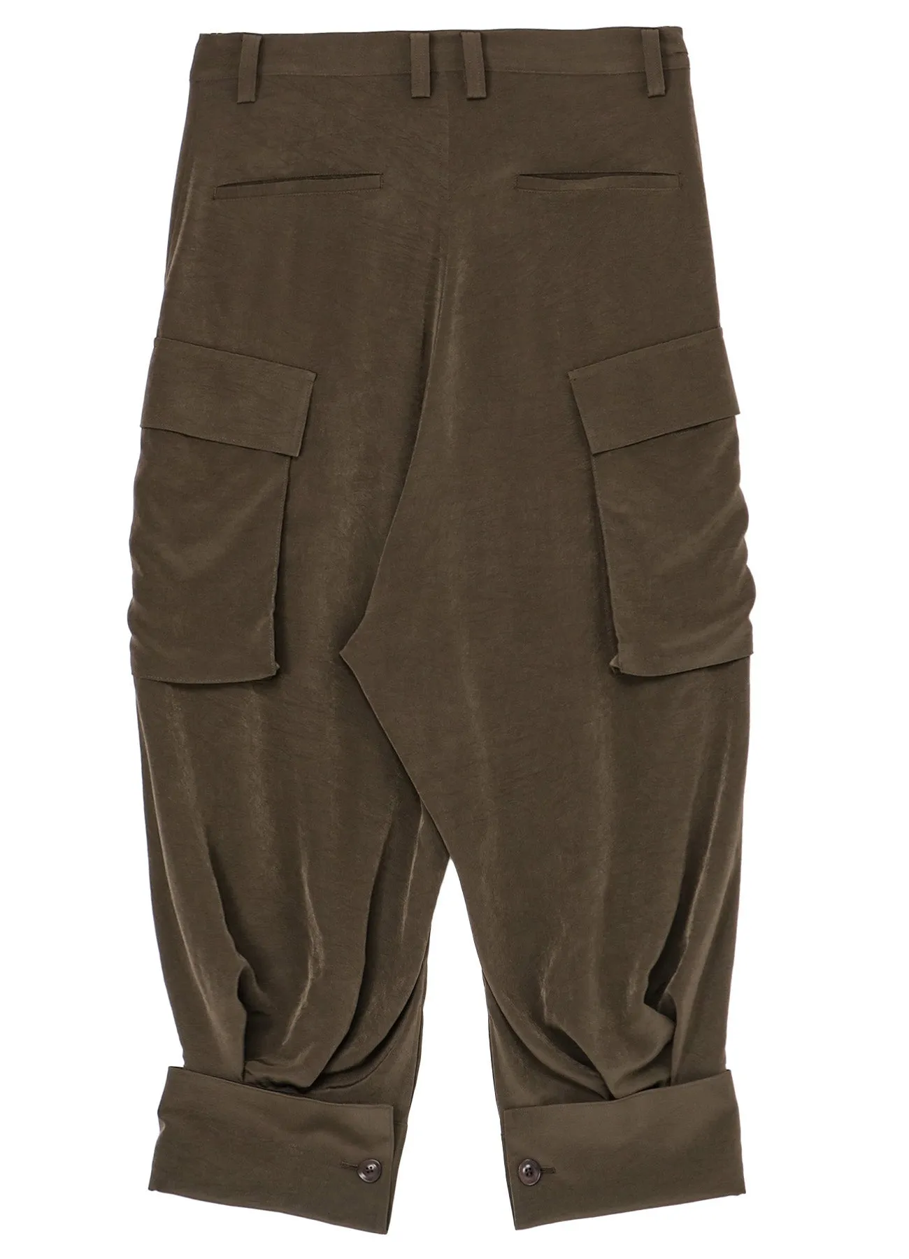 CREPE de CHINE CUFFED HEM CARGO PANTS sold by Yohji Yamamoto product image thumbnail 3