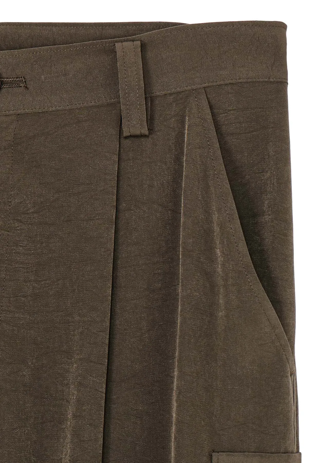 CREPE de CHINE CUFFED HEM CARGO PANTS sold by Yohji Yamamoto product image thumbnail 4