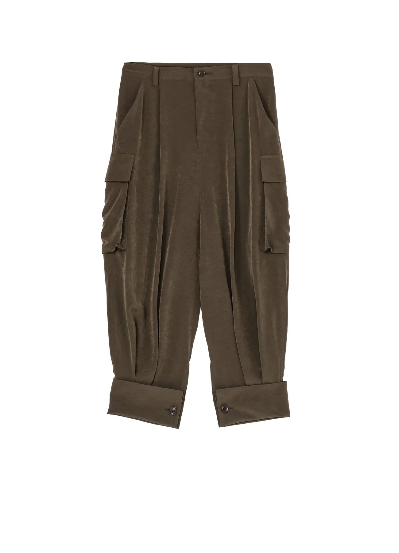 CREPE de CHINE CUFFED HEM CARGO PANTS sold by Yohji Yamamoto