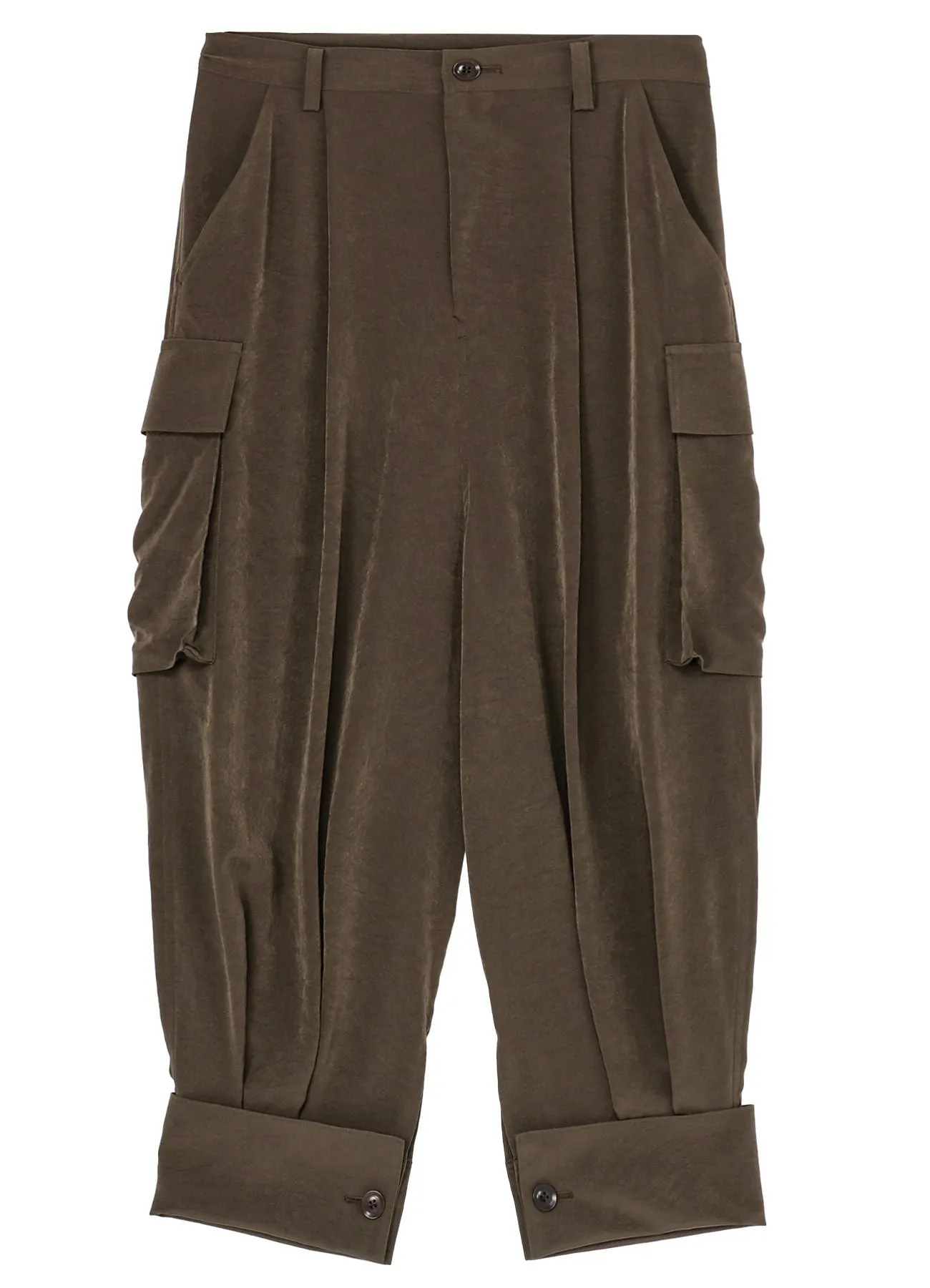 CREPE de CHINE CUFFED HEM CARGO PANTS sold by Yohji Yamamoto product image thumbnail 2
