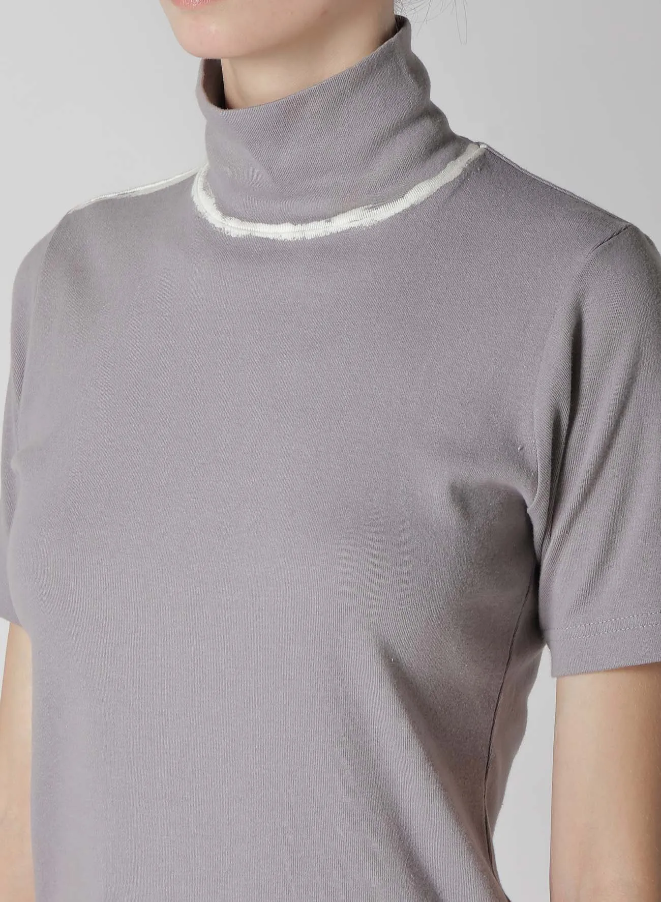 DISCHARGE PRINTING HIGH NECK HALF SLEEVE T sold by Yohji Yamamoto product image thumbnail 5