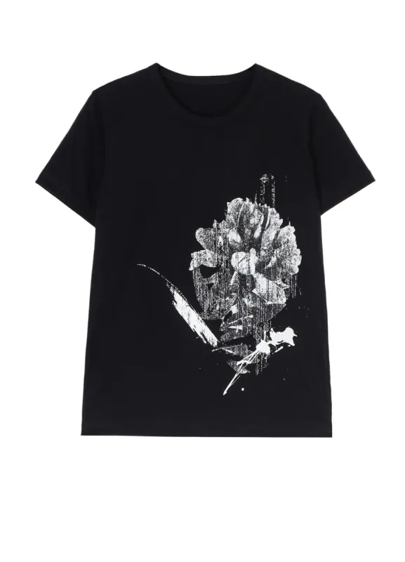 COTTON JERSEY FLOWER PRINT ROUND NECK T sold by Yohji Yamamoto
