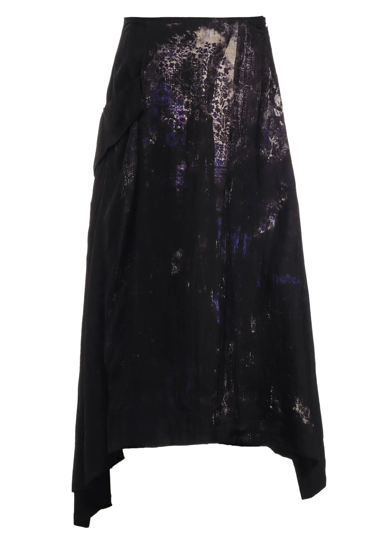 CUPRO FLOWER PATTERN CUT OFF POCKET SKIRT sold by Yohji Yamamoto product image thumbnail 2
