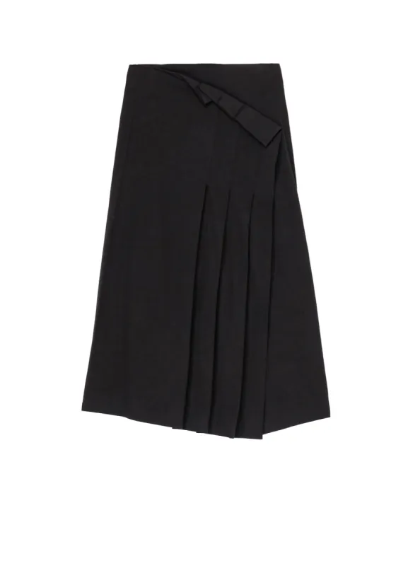 COTTON CHAMBRAY PLEATED WRAP SKIRT sold by Yohji Yamamoto
