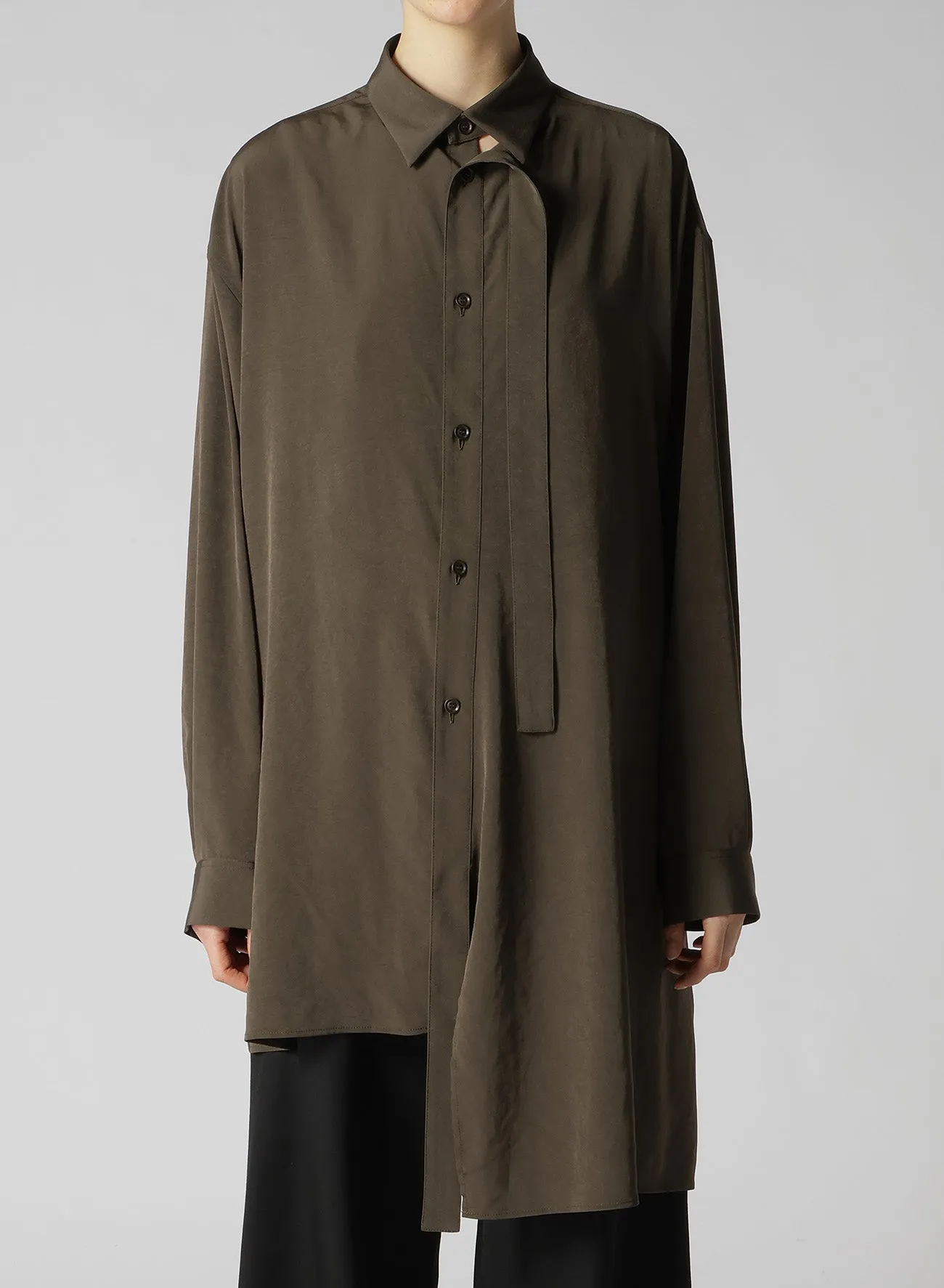 CREPE de CHINE FRONT PLACKET BLOUSE sold by Yohji Yamamoto product image thumbnail 4