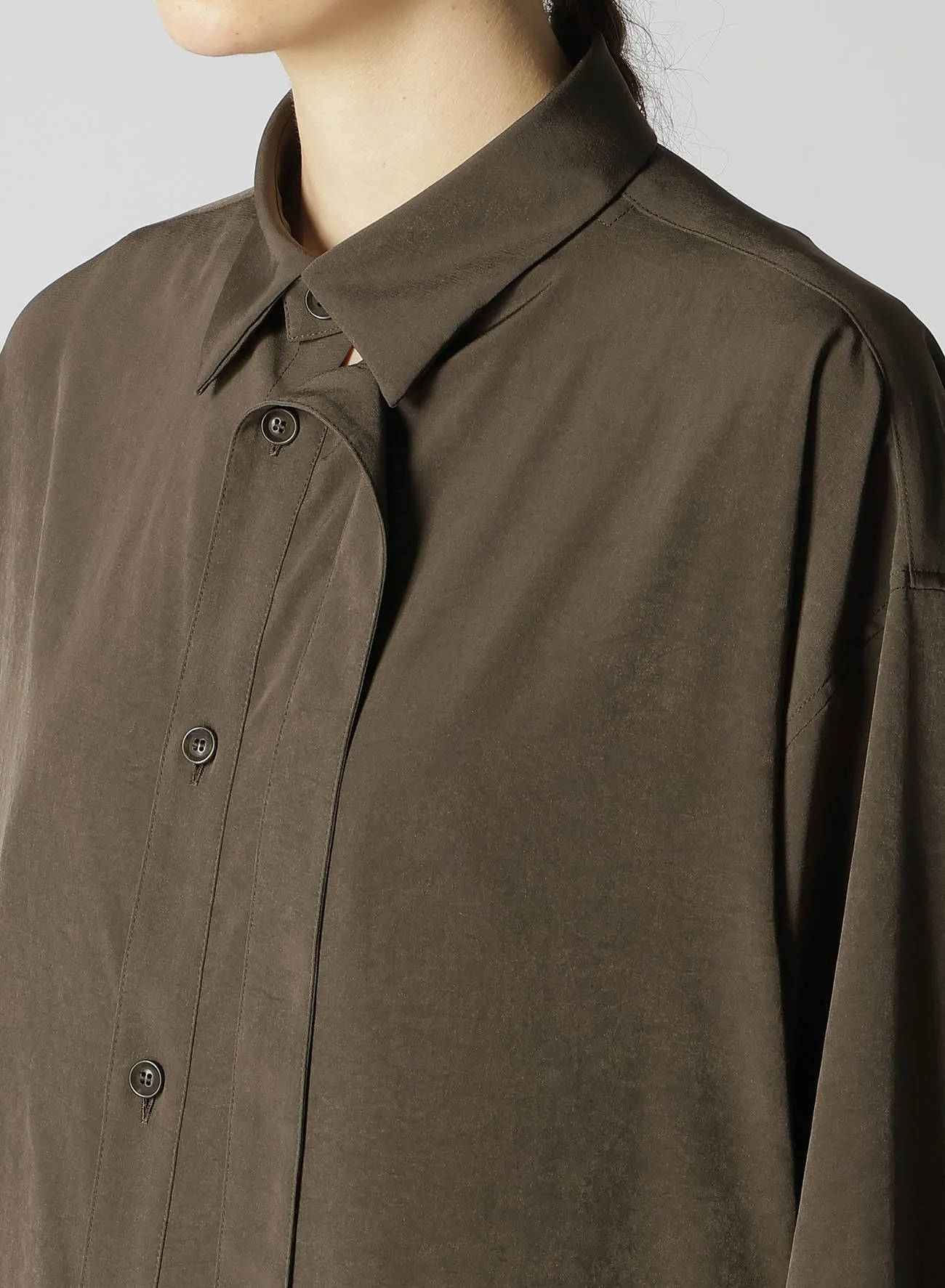 CREPE de CHINE FRONT PLACKET BLOUSE sold by Yohji Yamamoto product image thumbnail 5