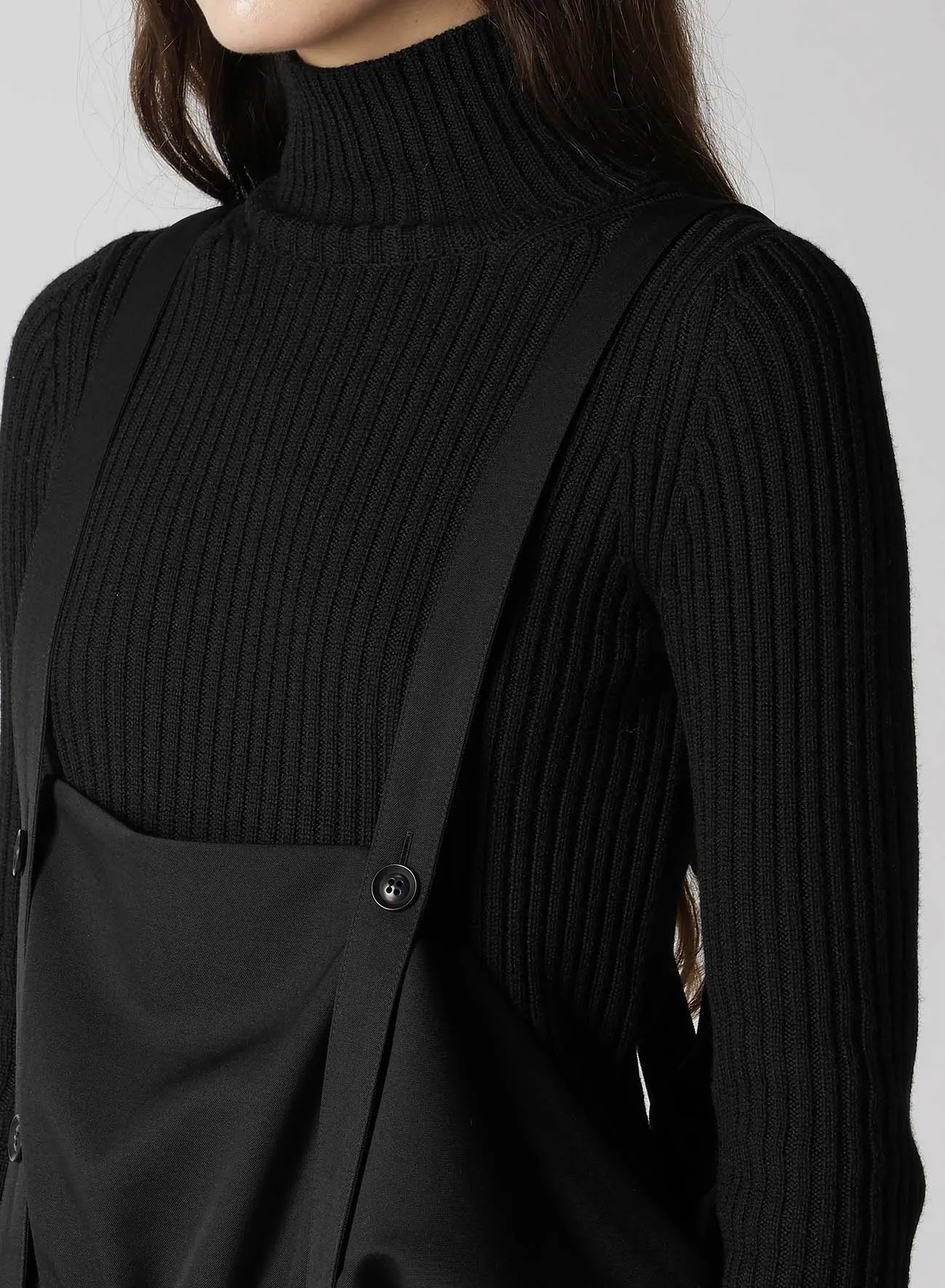 WOOL GABARDINE GATHERED DRESS WITH STRAPS sold by Yohji Yamamoto product image thumbnail 5