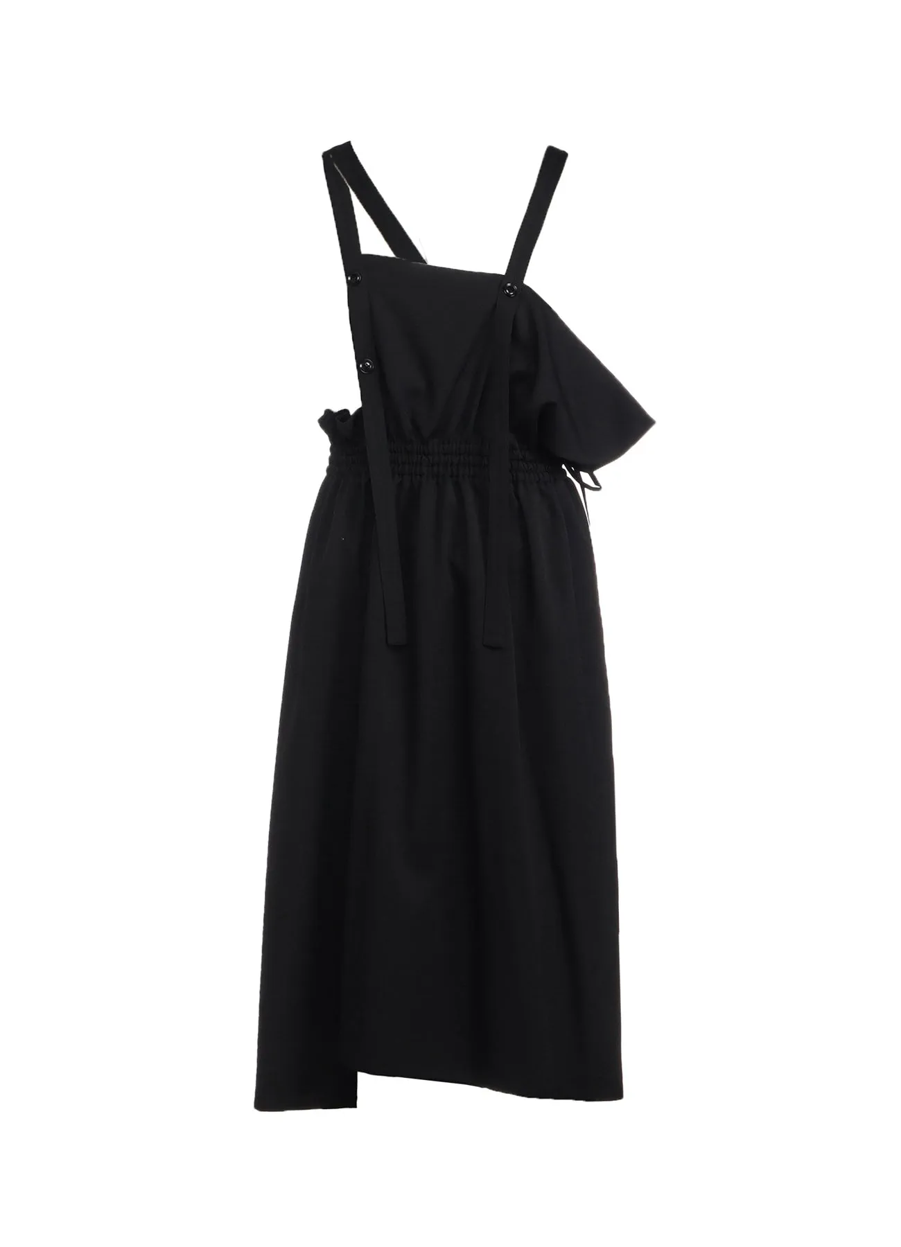 WOOL GABARDINE GATHERED DRESS WITH STRAPS sold by Yohji Yamamoto