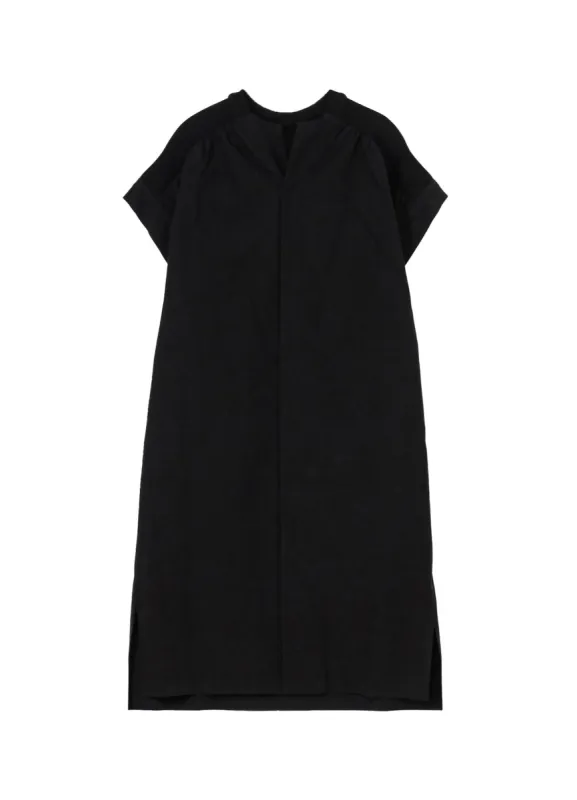 COTTON CHAMBRAY RIBBED FLY FRONT OPEN DRESS sold by Yohji Yamamoto