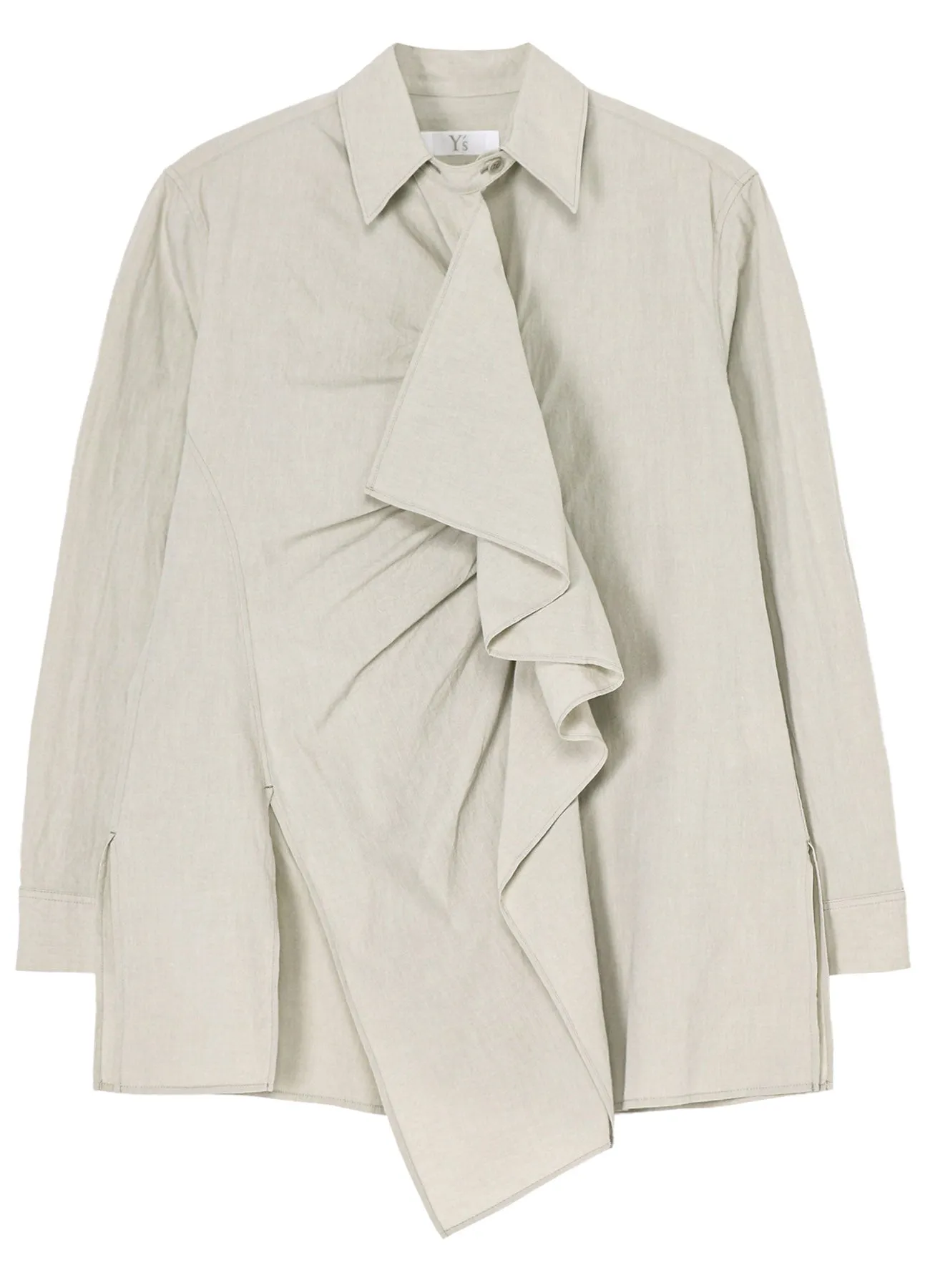 COTTON CHAMBRAY FRONT GATHERED BLOUSE sold by Yohji Yamamoto product image thumbnail 2