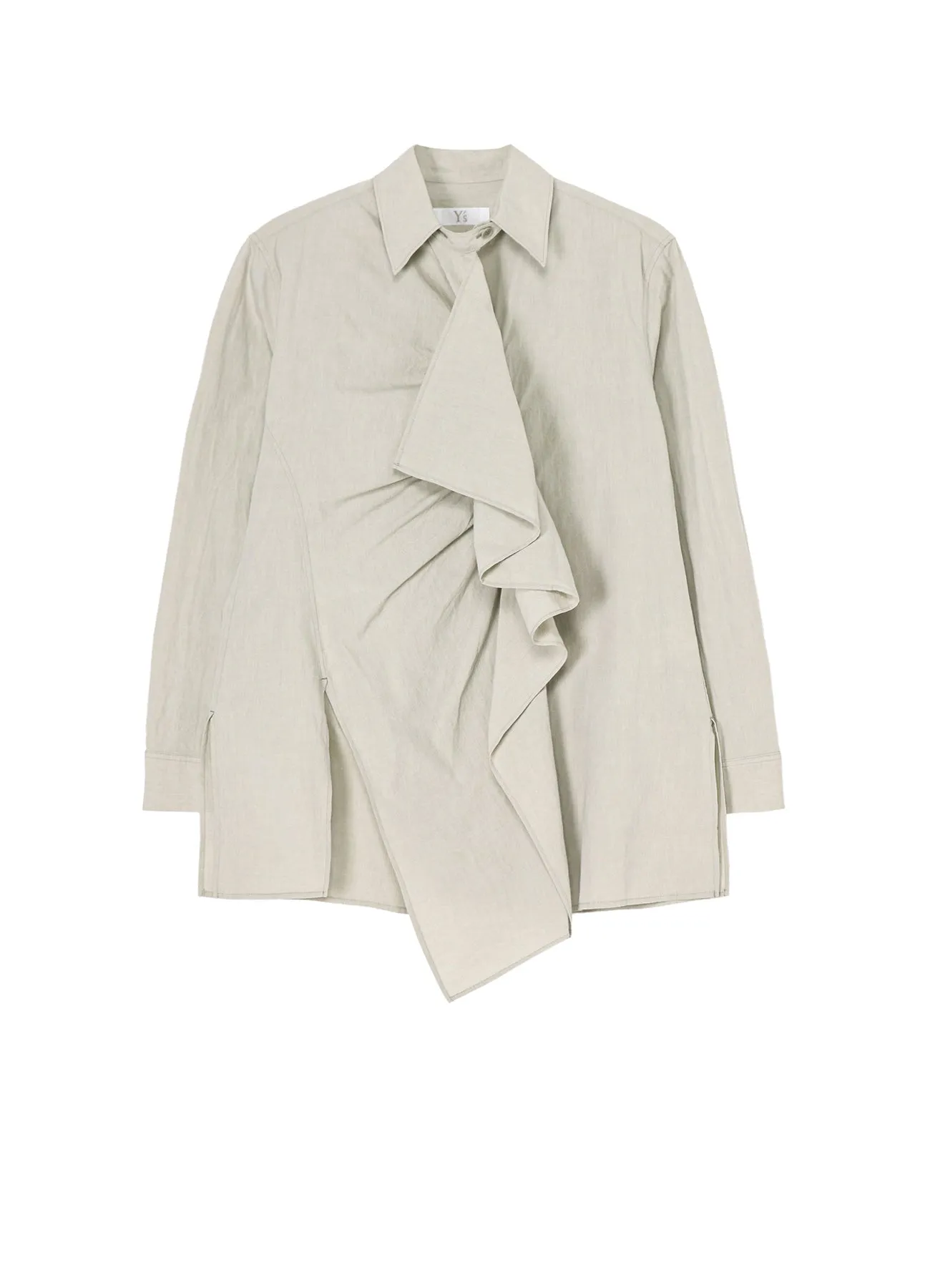 COTTON CHAMBRAY FRONT GATHERED BLOUSE sold by Yohji Yamamoto