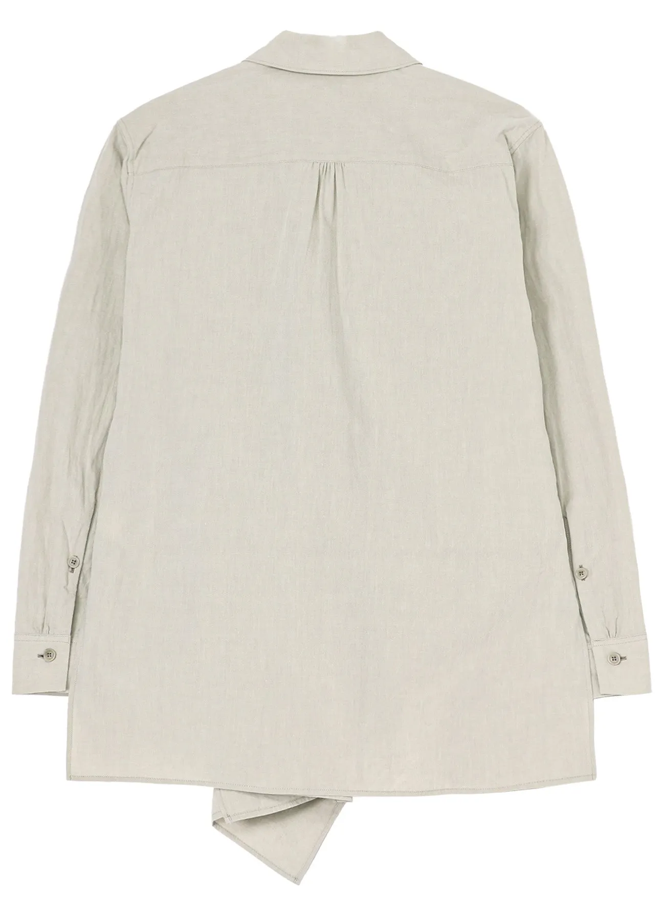 COTTON CHAMBRAY FRONT GATHERED BLOUSE sold by Yohji Yamamoto product image thumbnail 3