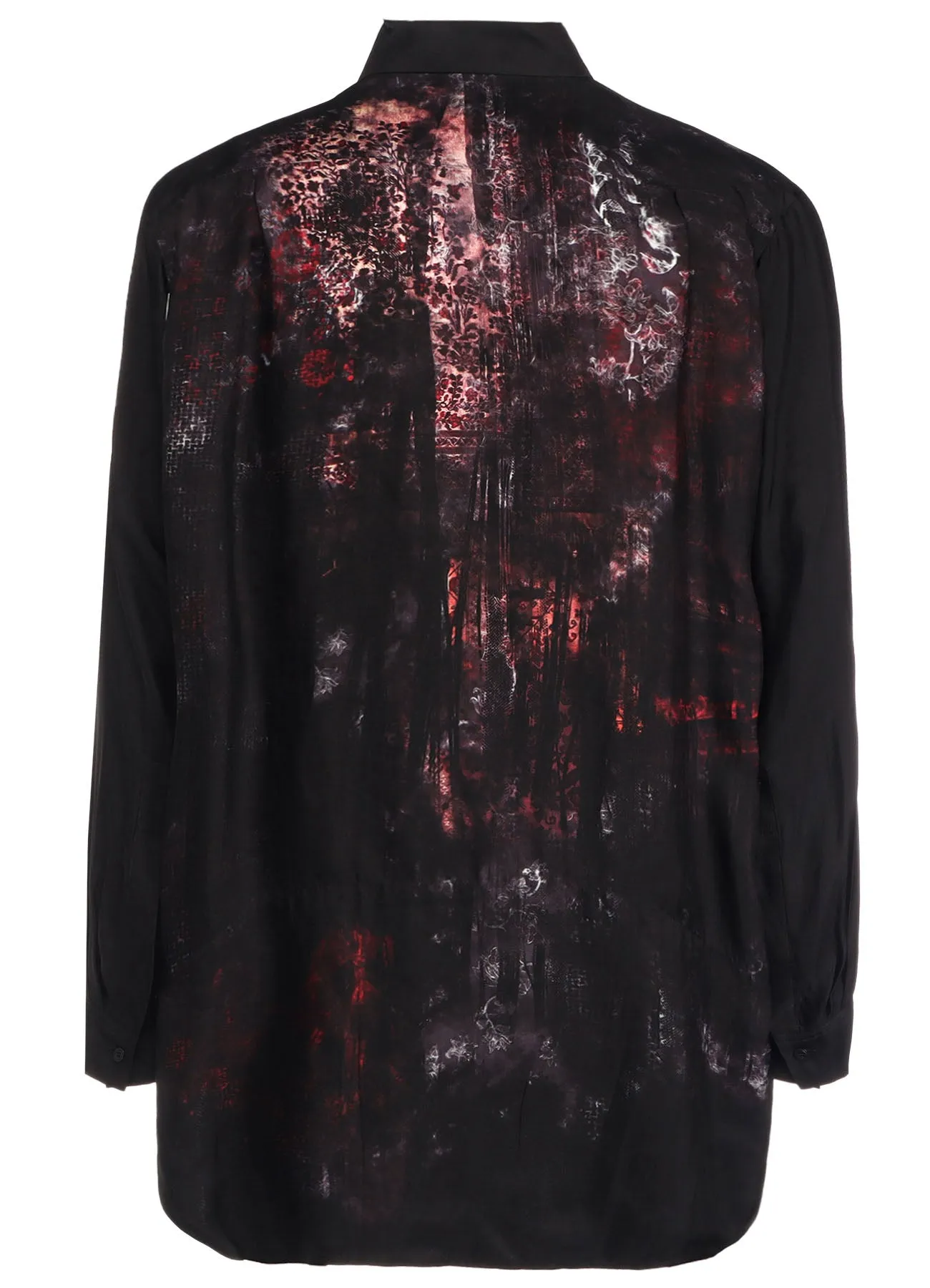 CUPRO FLOWER PATTERN DOUBLE FRONT PLACKET BLOUSE sold by Yohji Yamamoto product image thumbnail 3