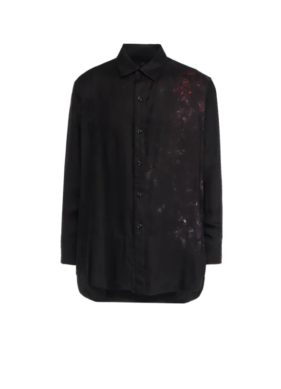 CUPRO FLOWER PATTERN DOUBLE FRONT PLACKET BLOUSE sold by Yohji Yamamoto