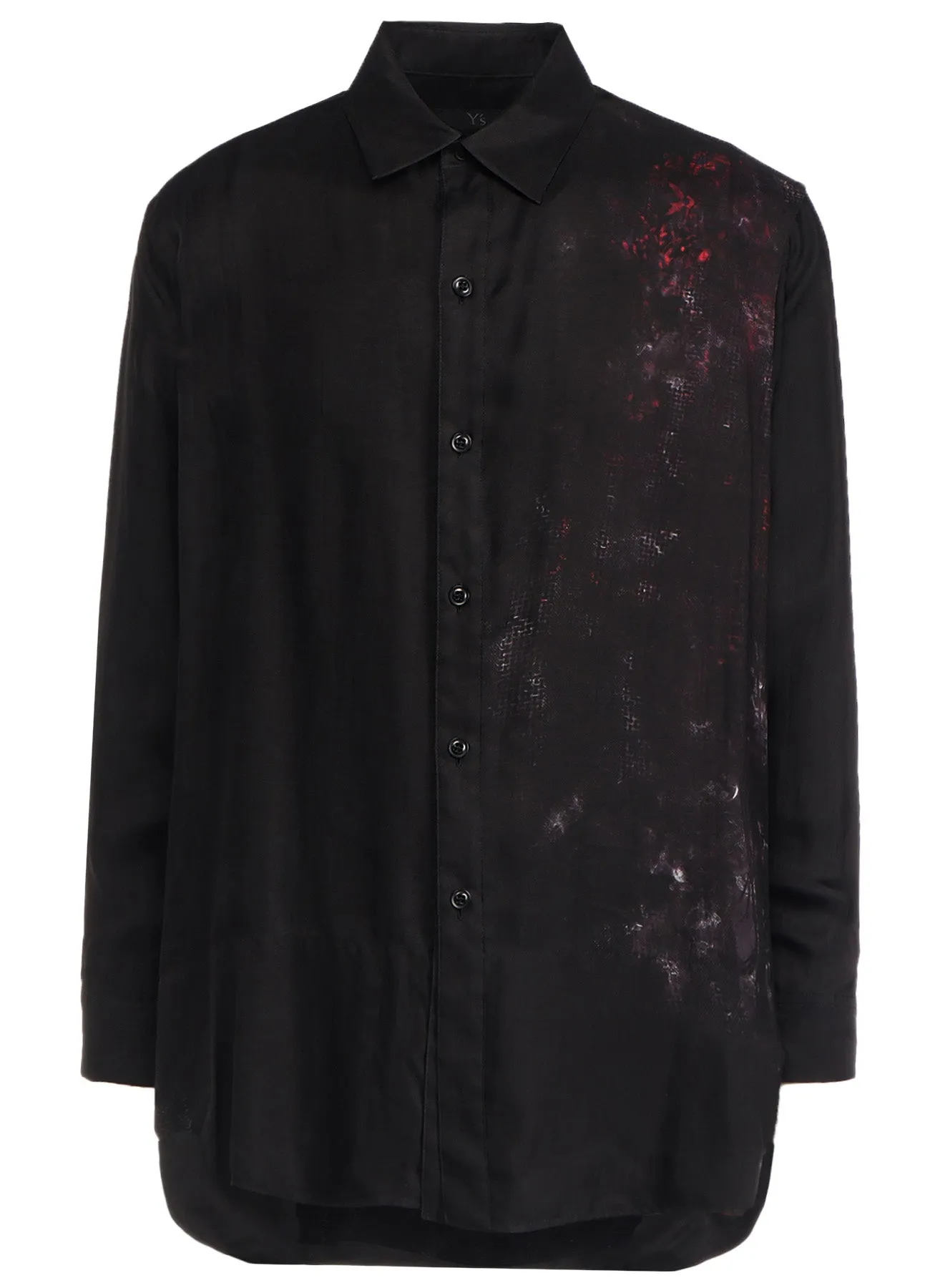 CUPRO FLOWER PATTERN DOUBLE FRONT PLACKET BLOUSE sold by Yohji Yamamoto product image thumbnail 2