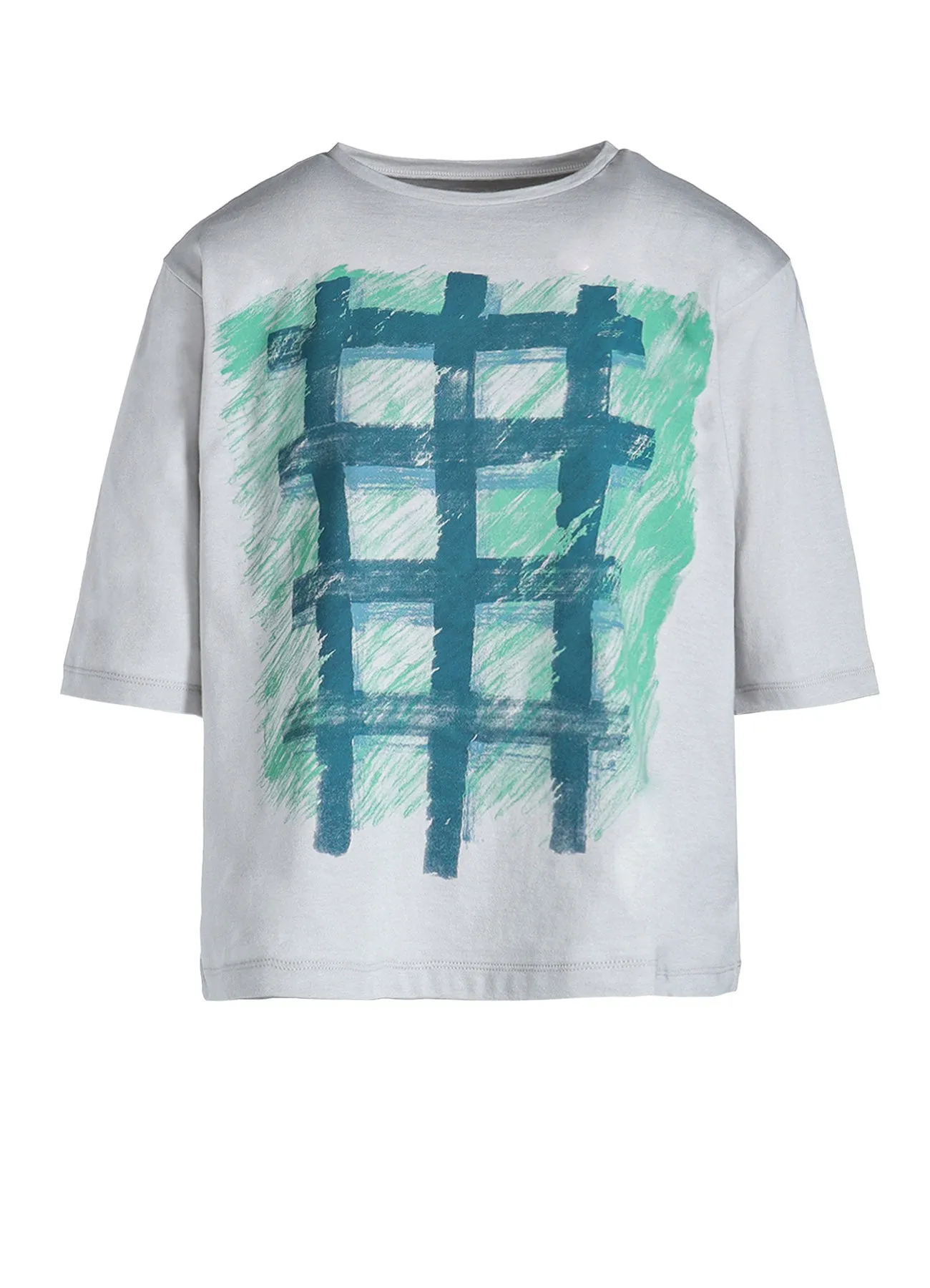 PLAID PRINT T-SHIRT sold by Yohji Yamamoto