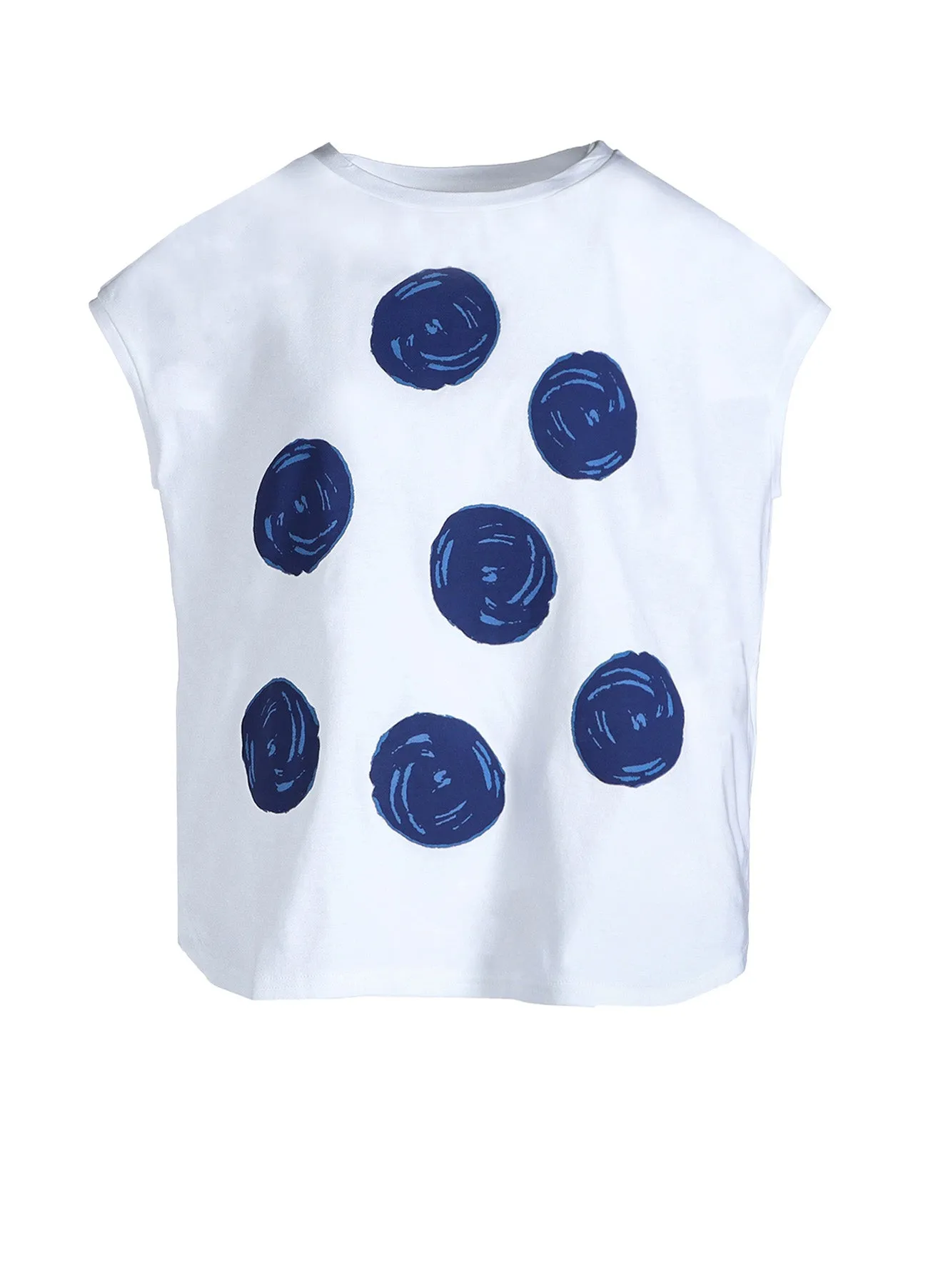 COTTON JERSEY DOT PRINT FRENCH SLEEVE SHIRT sold by Yohji Yamamoto