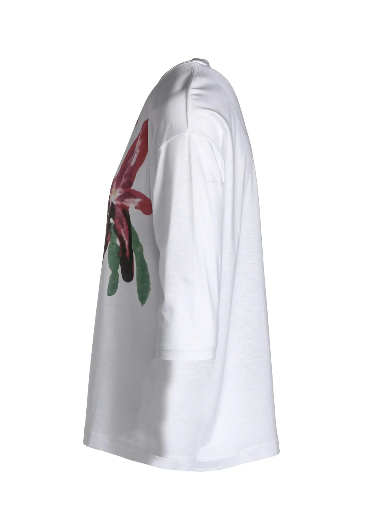 CELLULOSE COTTON JERSEY FLOWER PRINT 3/4 SLEEVE SHIRT sold by Yohji Yamamoto product image thumbnail 3