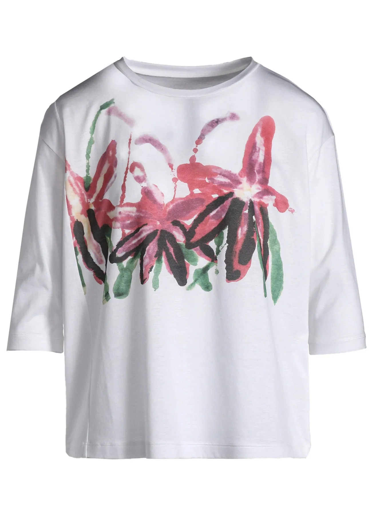 CELLULOSE COTTON JERSEY FLOWER PRINT 3/4 SLEEVE SHIRT sold by Yohji Yamamoto product image thumbnail 2