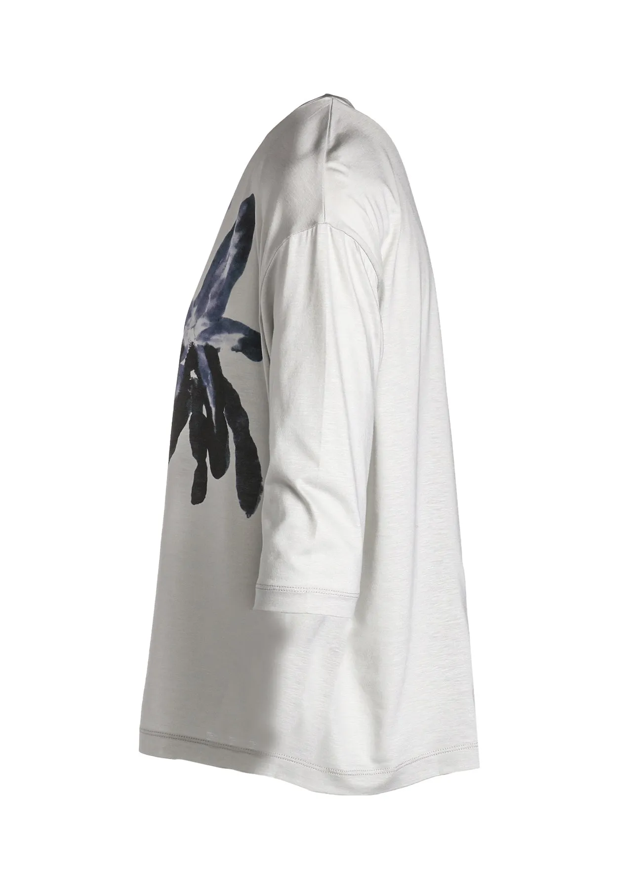 CELLULOSE COTTON JERSEY FLOWER PRINT 3/4 SLEEVE SHIRT sold by Yohji Yamamoto product image thumbnail 3