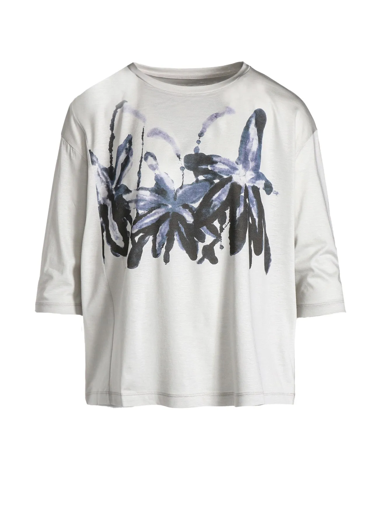 CELLULOSE COTTON JERSEY FLOWER PRINT 3/4 SLEEVE SHIRT sold by Yohji Yamamoto