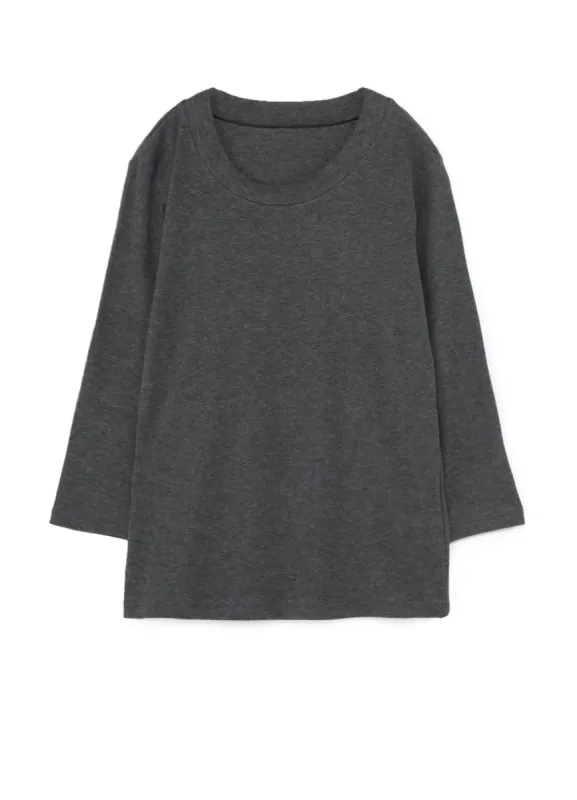 LYOCELL STRETCH RIB JERSEY ROUND NECK 3/4 SLEEVE SHIRT sold by Yohji Yamamoto