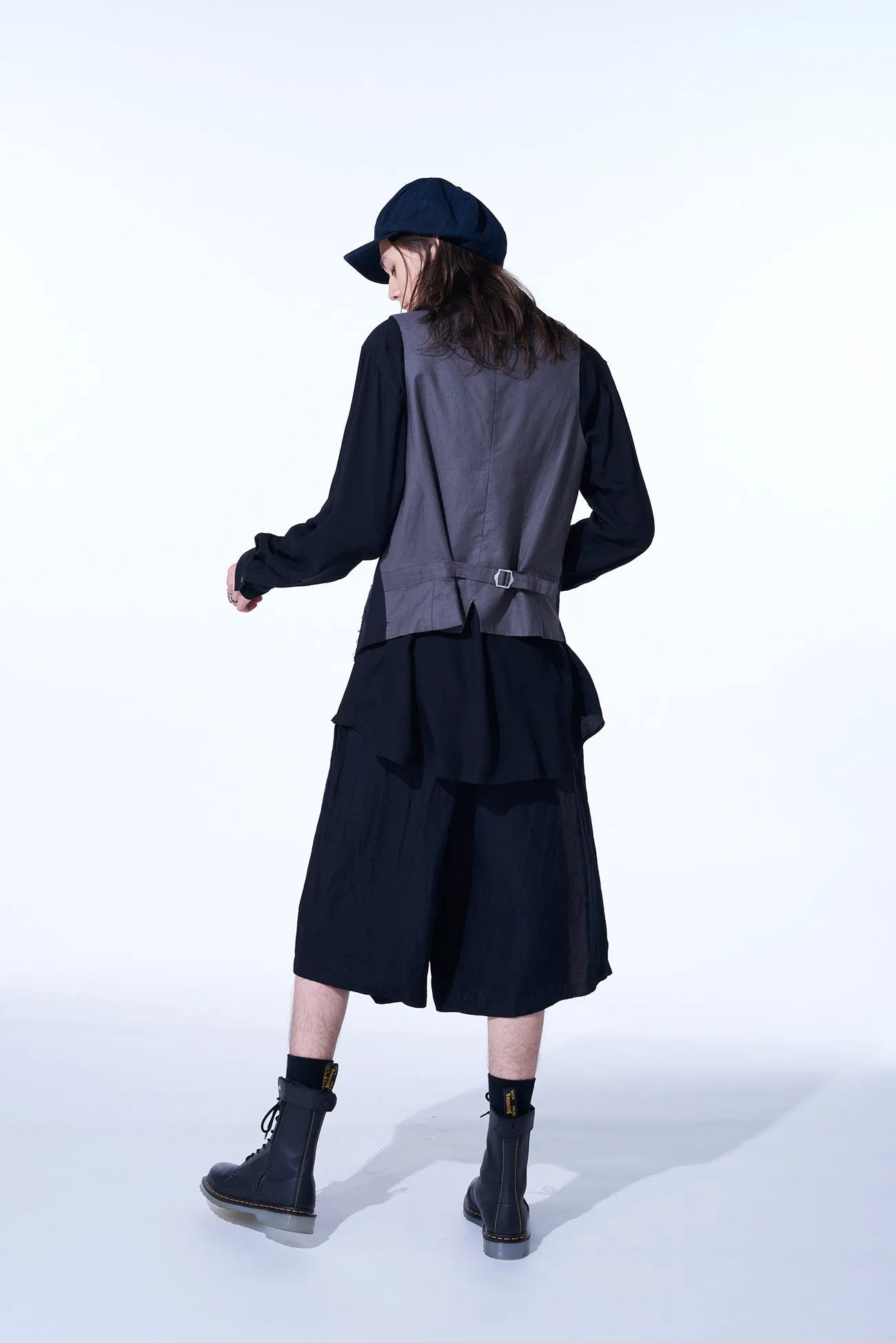 BIO-WASHED DUAL FABRIC CUTTING-EDGE VEST sold by Yohji Yamamoto product image thumbnail 4