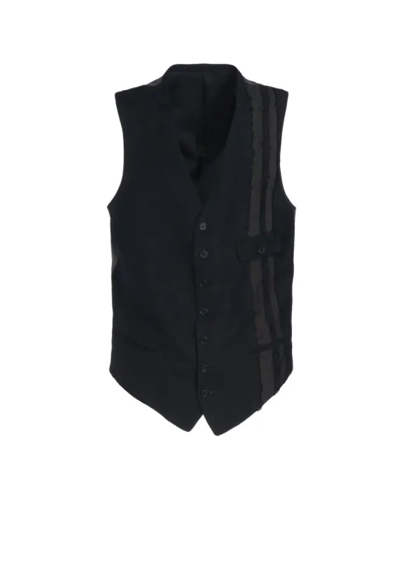 BIO-WASHED DUAL FABRIC CUTTING-EDGE VEST sold by Yohji Yamamoto
