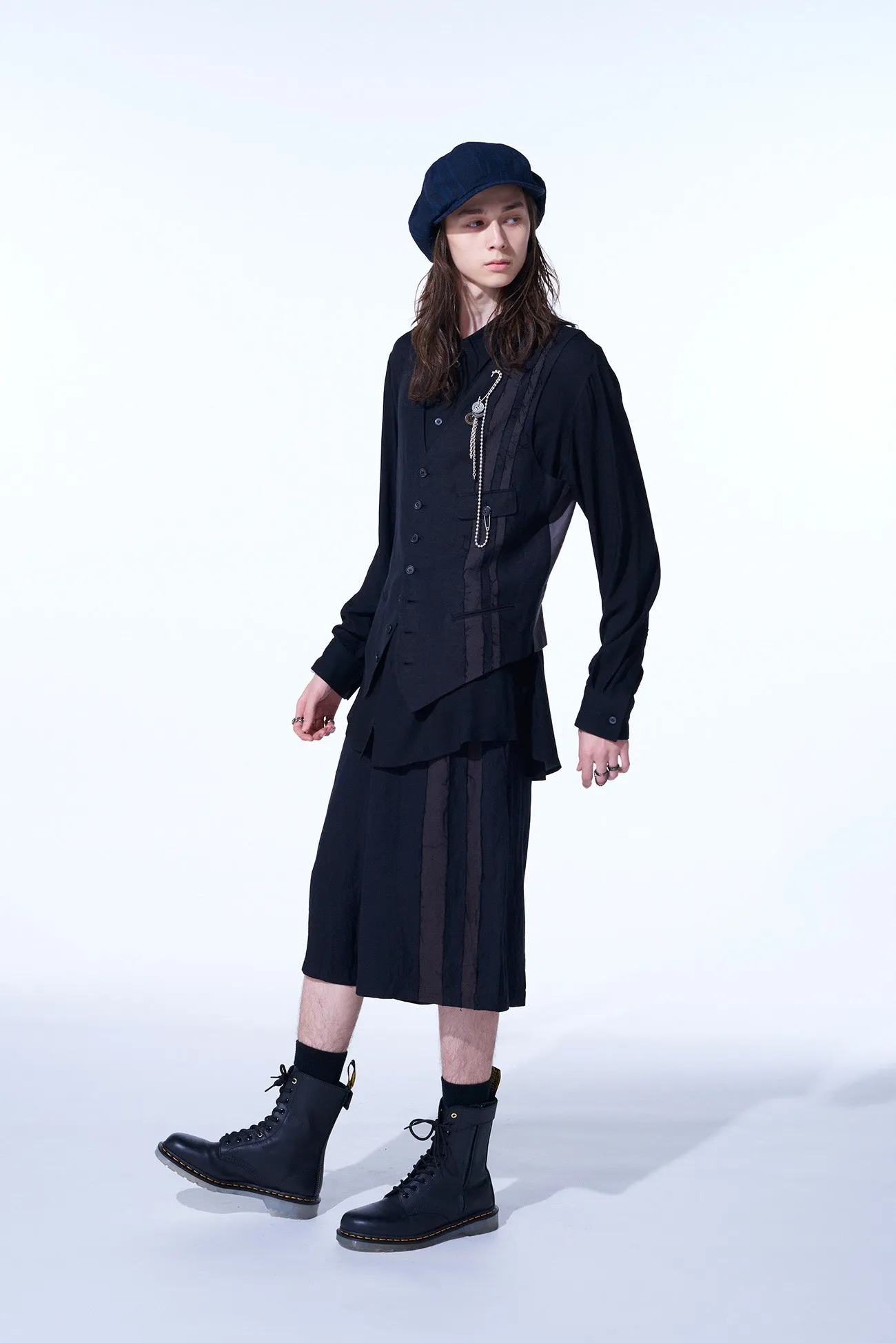 BIO-WASHED DUAL FABRIC CUTTING-EDGE VEST sold by Yohji Yamamoto product image thumbnail 3