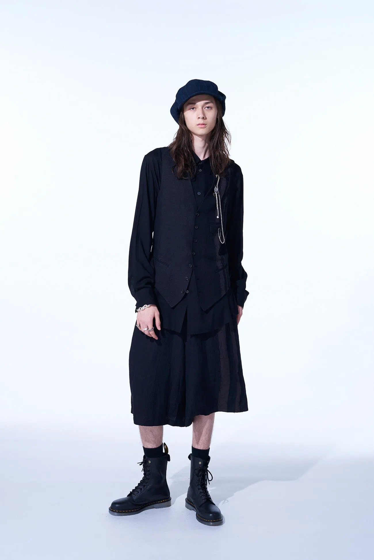 BIO-WASHED DUAL FABRIC CUTTING-EDGE VEST sold by Yohji Yamamoto product image thumbnail 2
