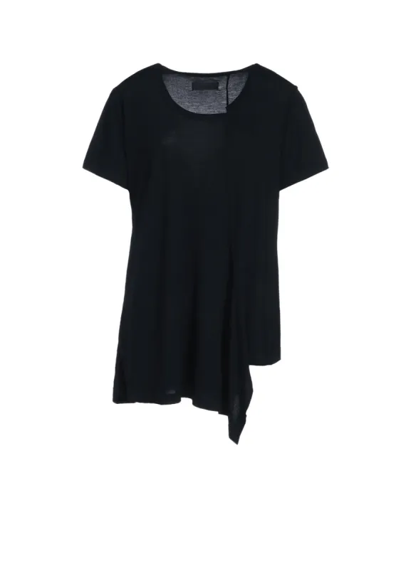 RAYON JERSEY DECONSTRUCTED ASYMMETRICAL DESIGN T-SHIRTS sold by Yohji Yamamoto