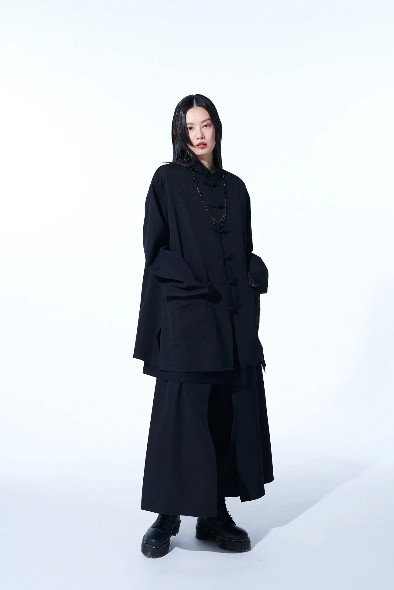 WASHER FINISHED WOOL GABARDINE LAYERED PANTS sold by Yohji Yamamoto product image thumbnail 5