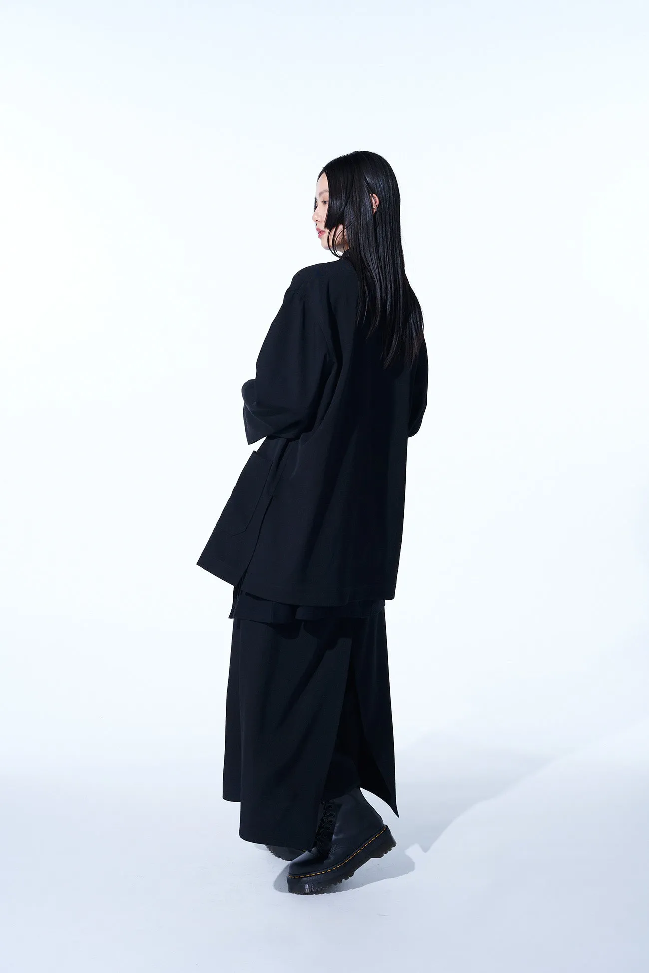 WASHER FINISHED WOOL GABARDINE LAYERED PANTS sold by Yohji Yamamoto product image thumbnail 3
