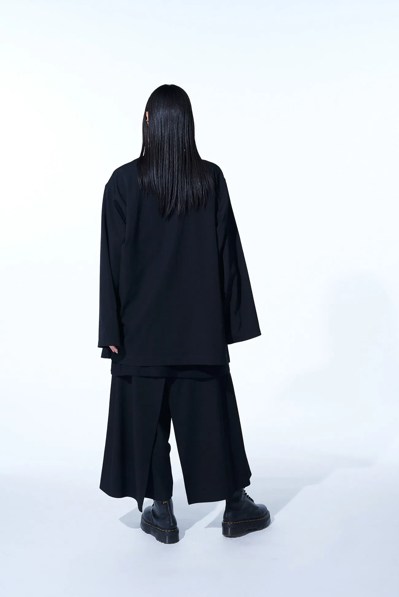 WASHER FINISHED WOOL GABARDINE LAYERED PANTS sold by Yohji Yamamoto product image thumbnail 4