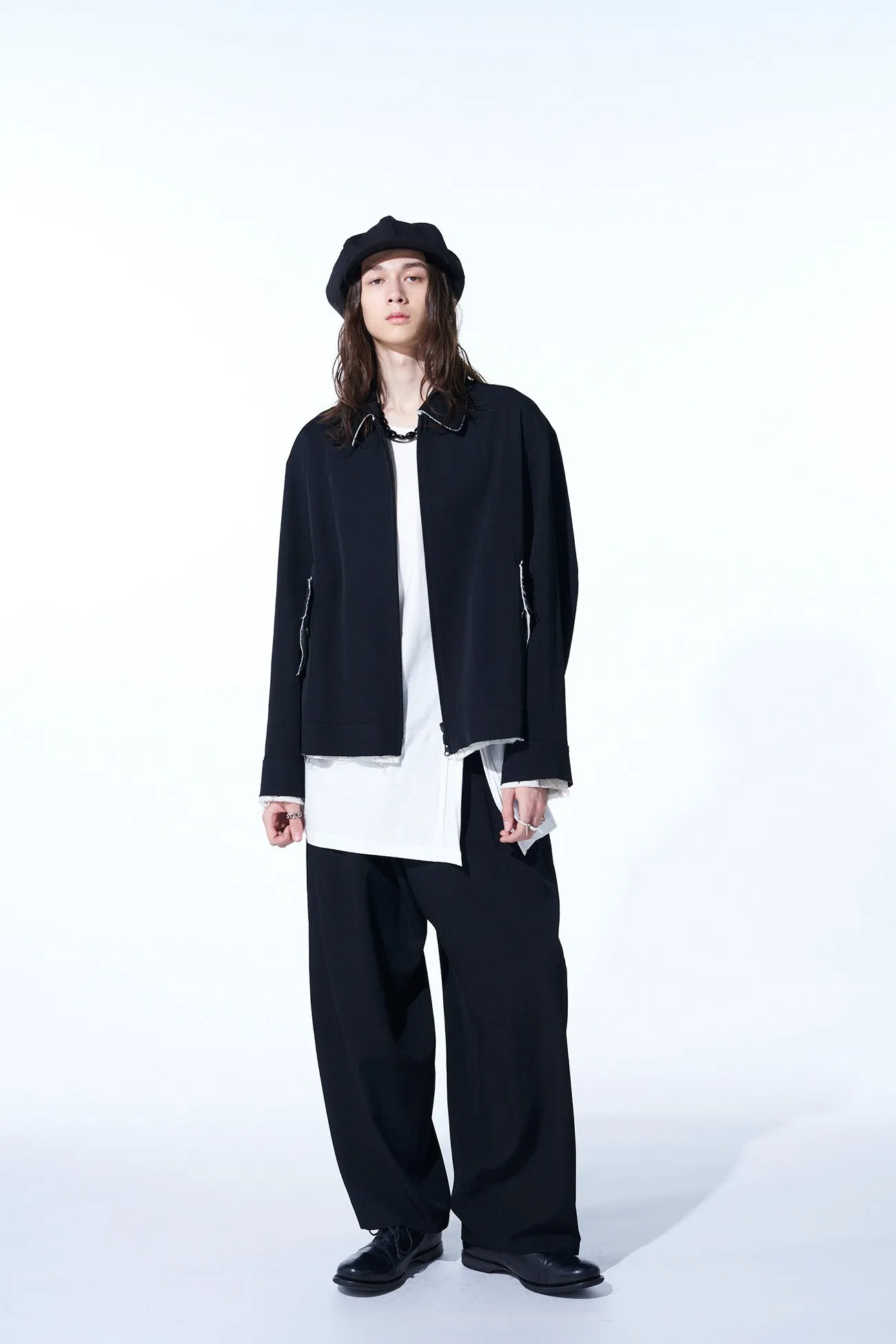 WASHER FINISHED WOOL GABARDINE DRAWSTRING WIDE PANTS sold by Yohji Yamamoto product image thumbnail 2