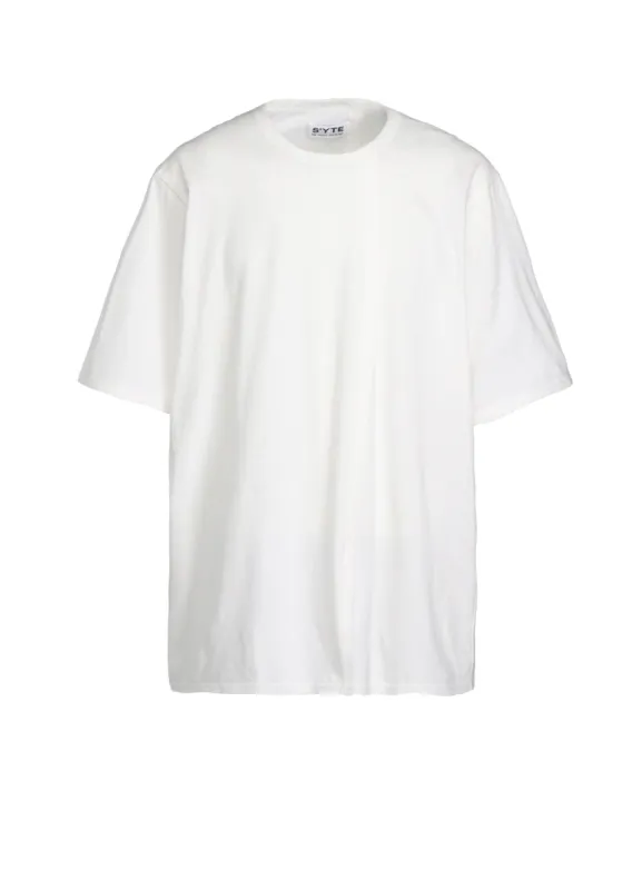 COTTON JERSEY VERTICALLY GRAFTED T-SHIRT WITH HEM SLITS sold by Yohji Yamamoto